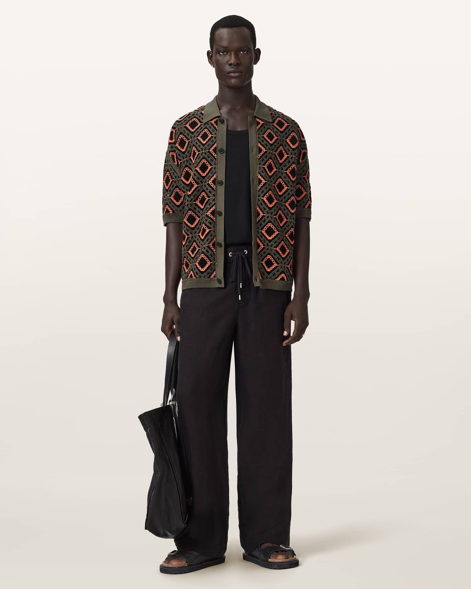 Morena Short Sleeve Collared Cardigan SALMON ORANGE | ALLSAINTS Canada