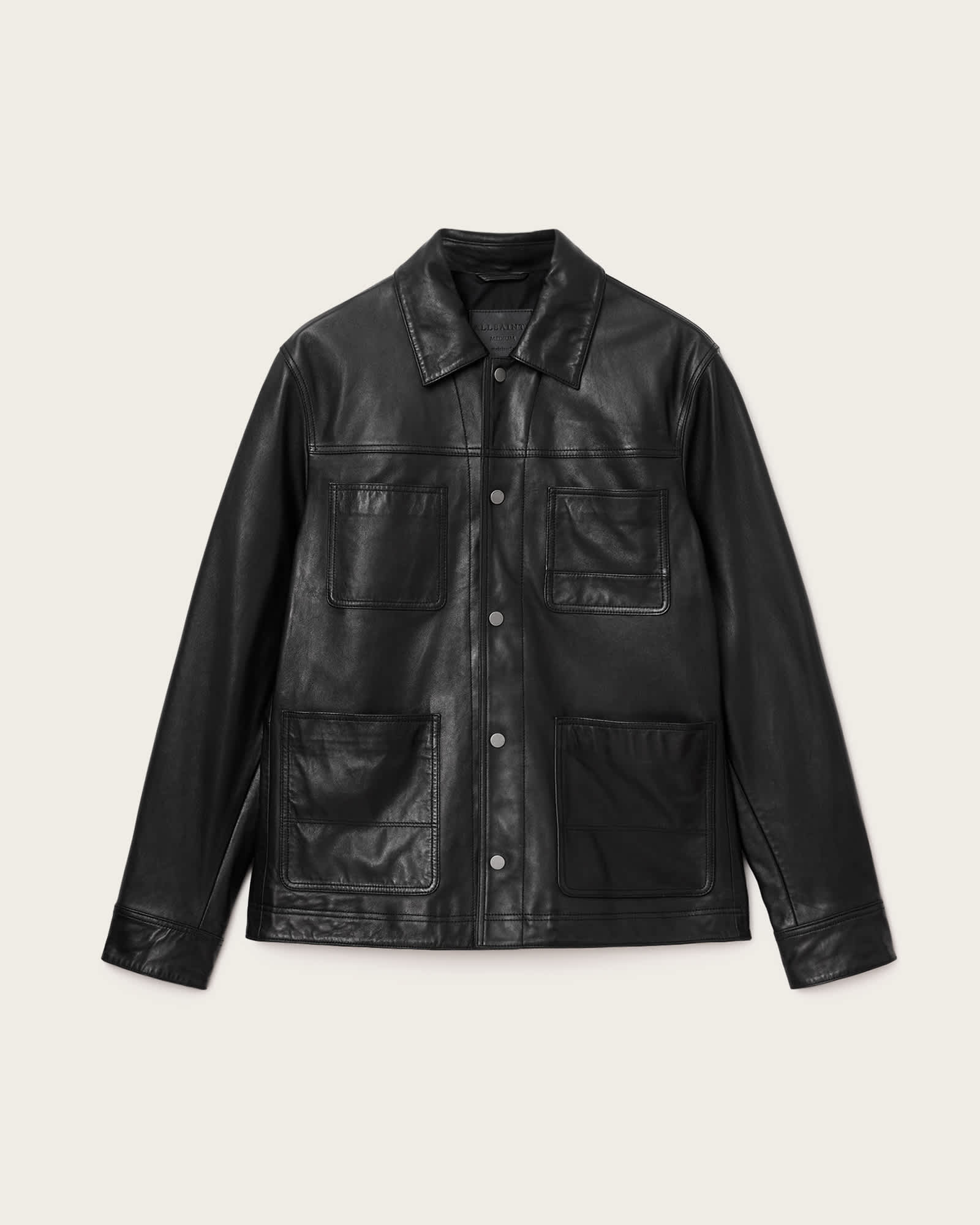 Saxon Leather Jacket Black | ALLSAINTS US