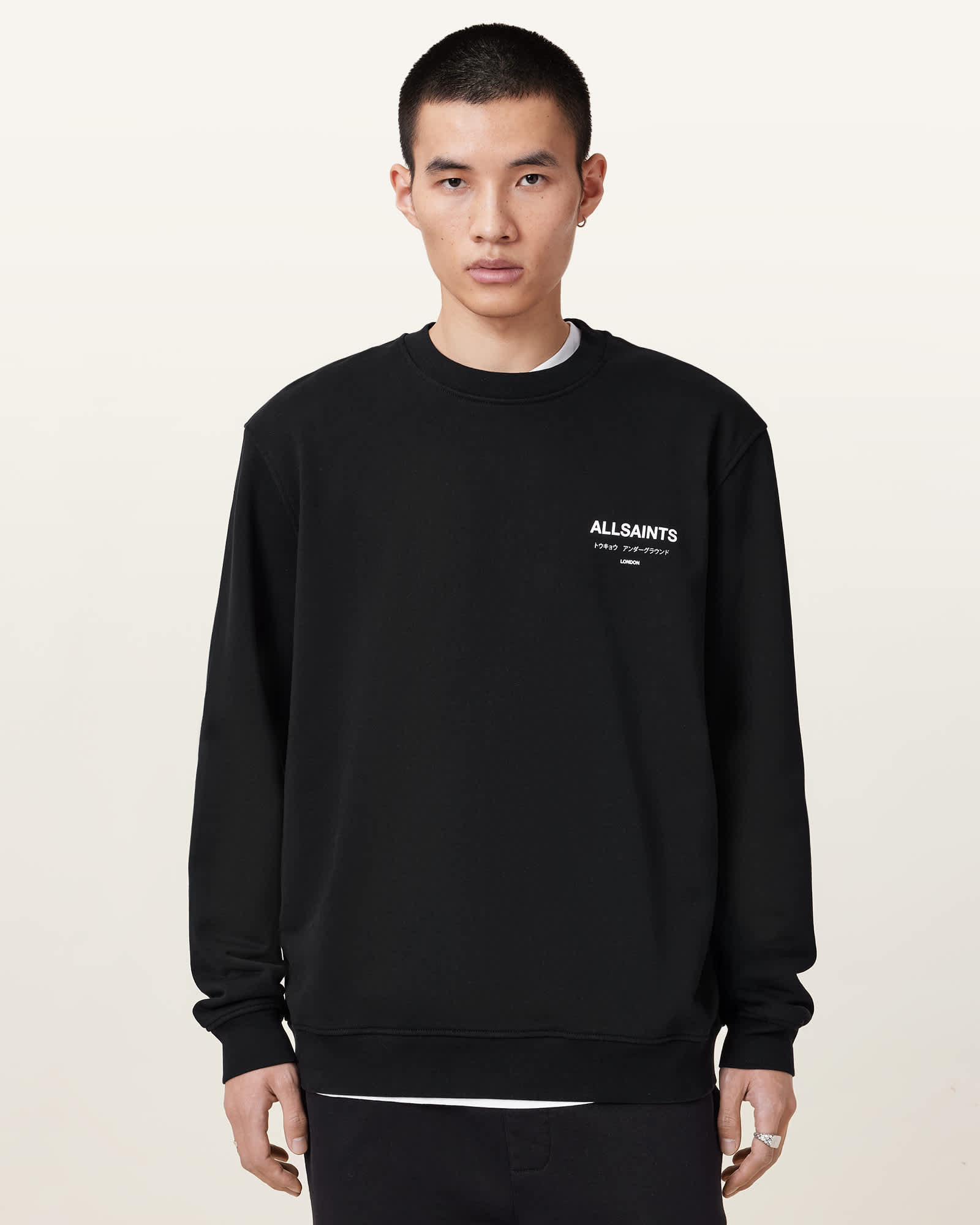 開催中セール一覧 Crew Fit Relaxed Underground Neck Black Jet Sweatshirt メンズウェア