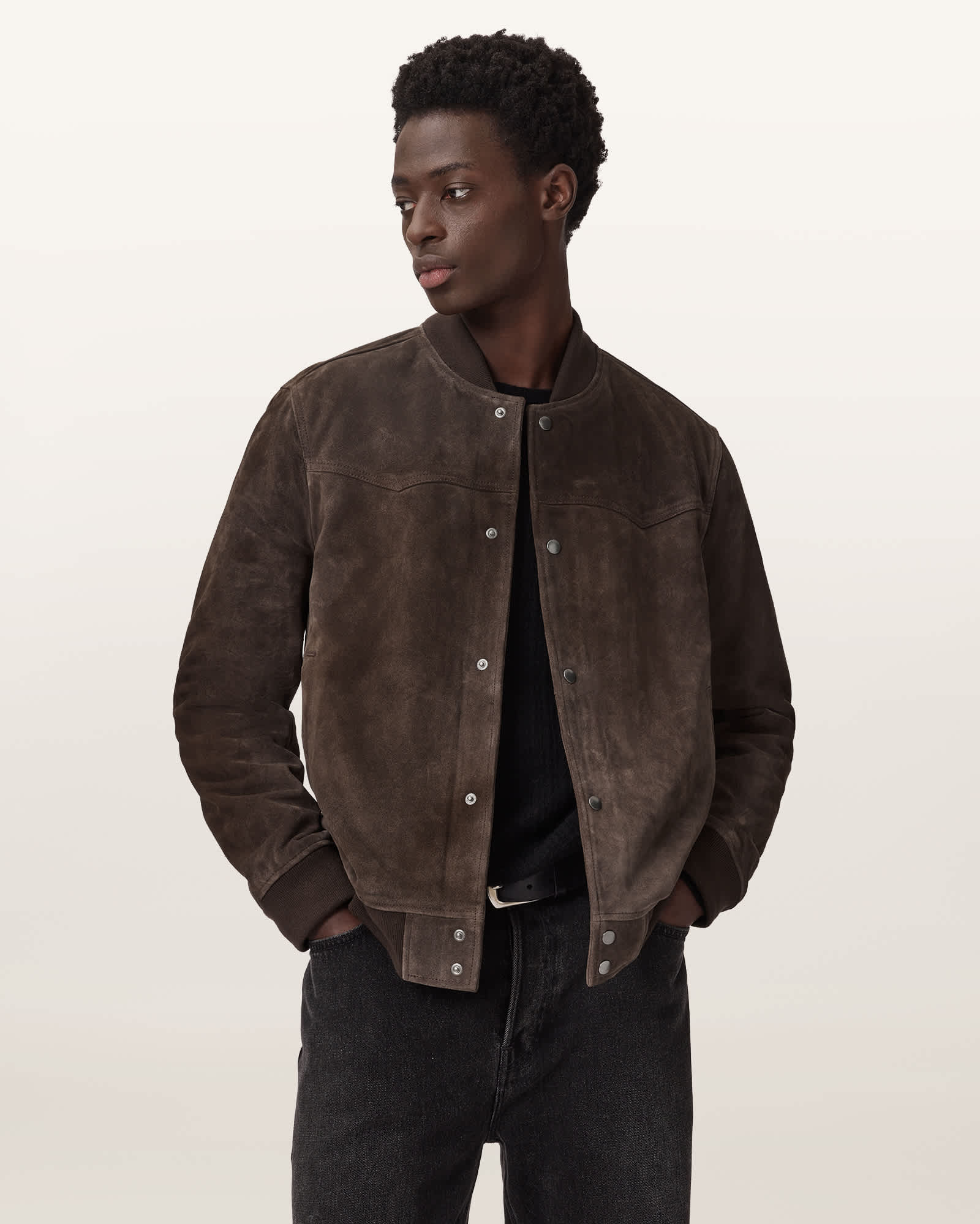 Stafford Leather Bomber Jacket WOODLAND BROWN | ALLSAINTS US