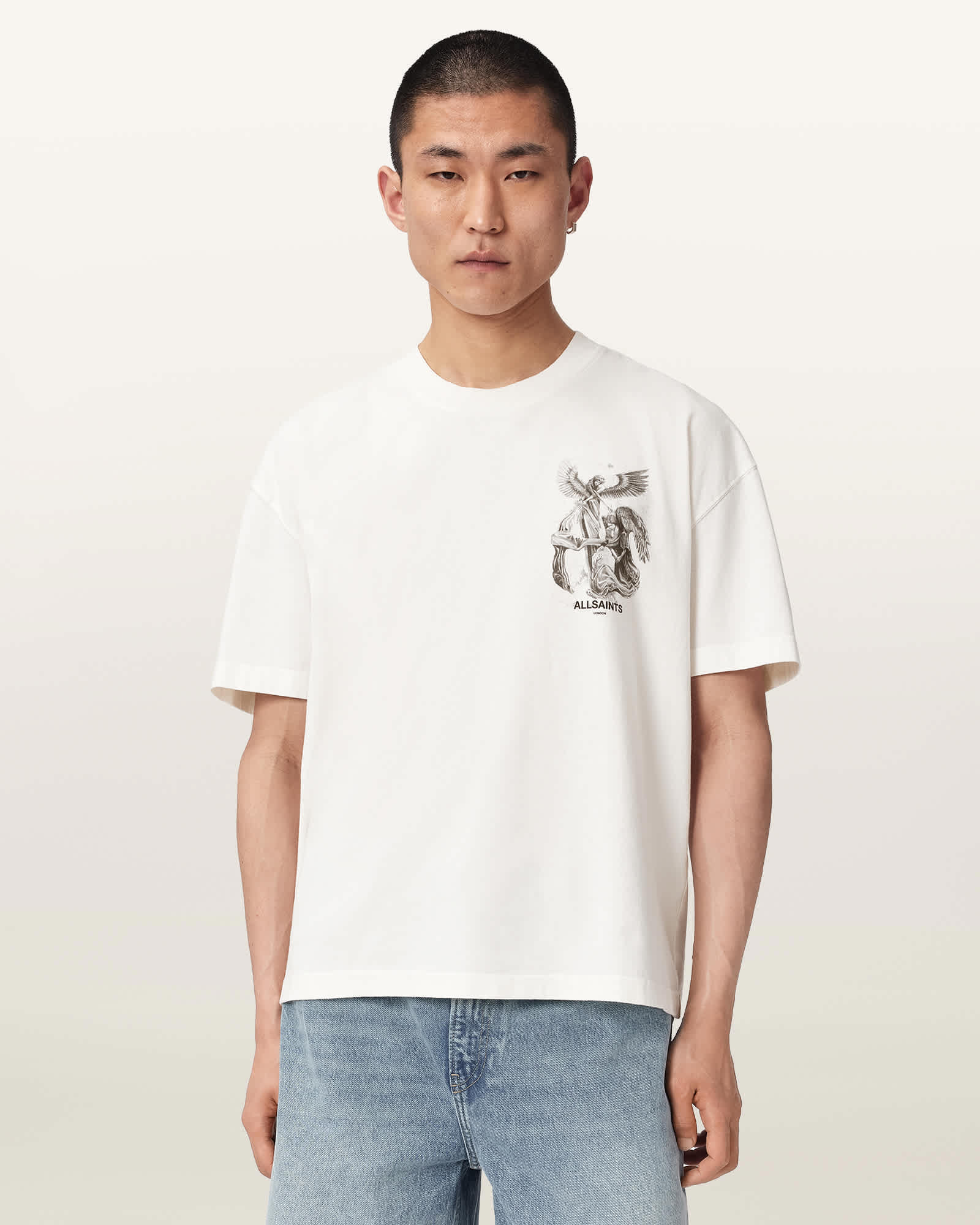 Seraph Short Sleeve Graphic T-Shirt Chalk White | ALLSAINTS US
