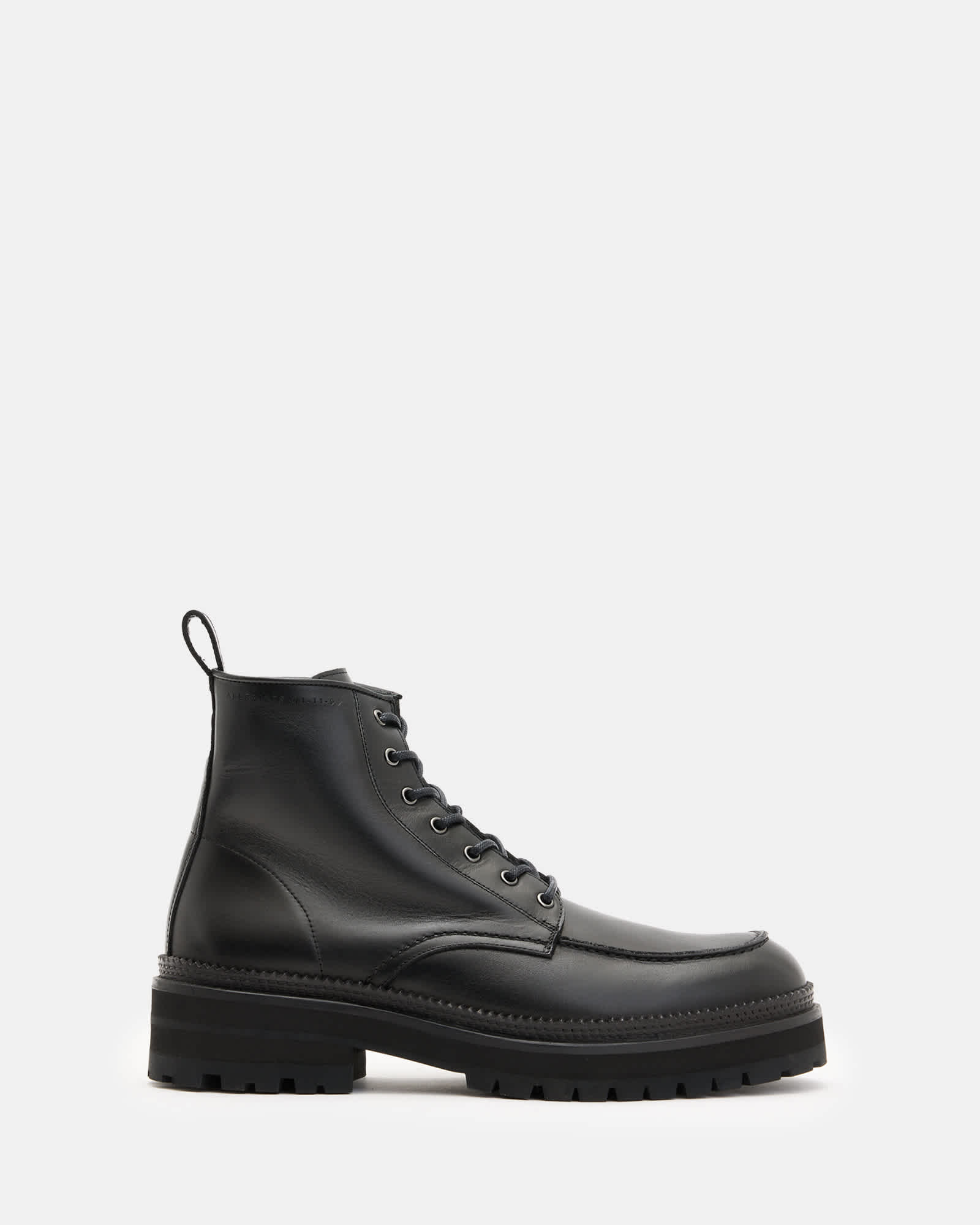 Castle Lace Up Leather Boots Black | ALLSAINTS