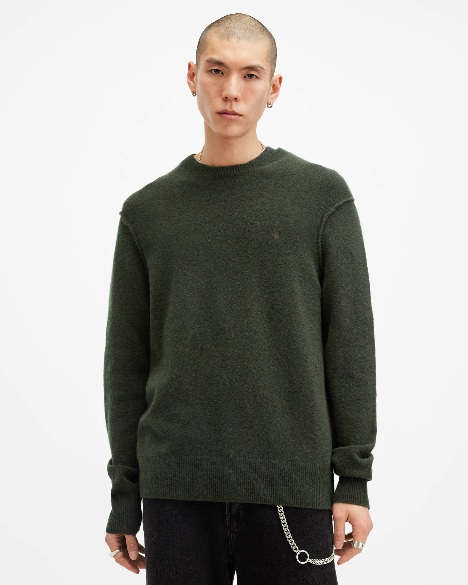 Statten Ramskull Crew Neck Sweater GRANGE GREEN | ALLSAINTS US