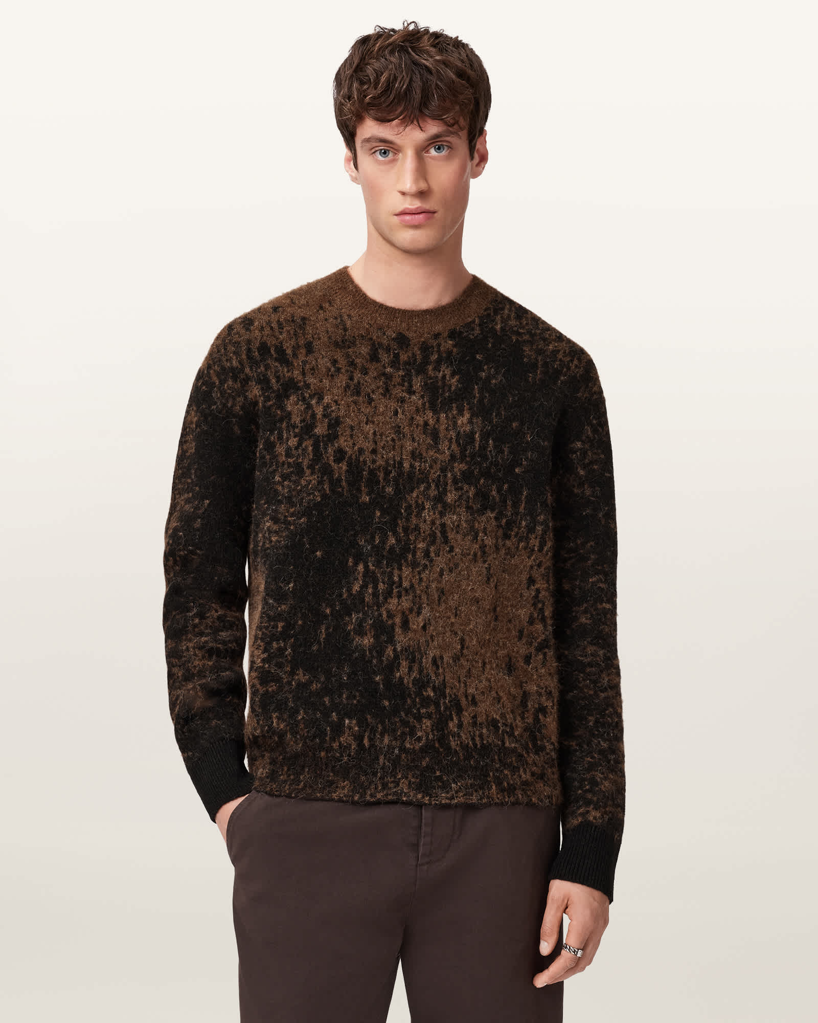 Storm Oversized Wool Blend Sweater Brown | ALLSAINTS US