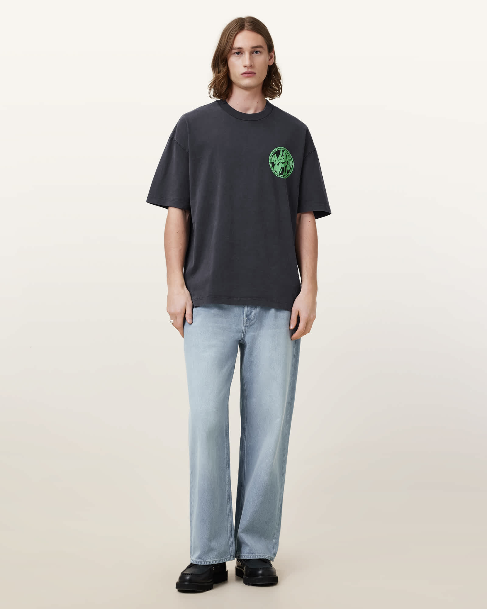 Distortion Short Sleeve T-Shirt Washed Black | ALLSAINTS US