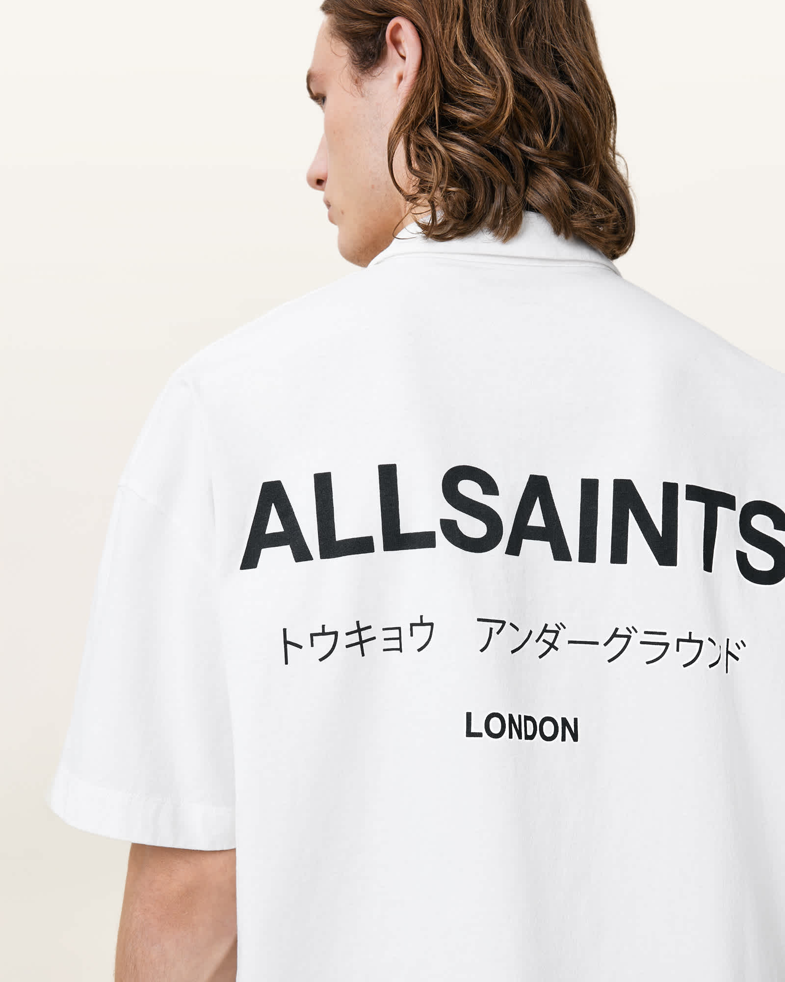 Underground Logo Relaxed Fit Polo Shirt ASHEN WHITE