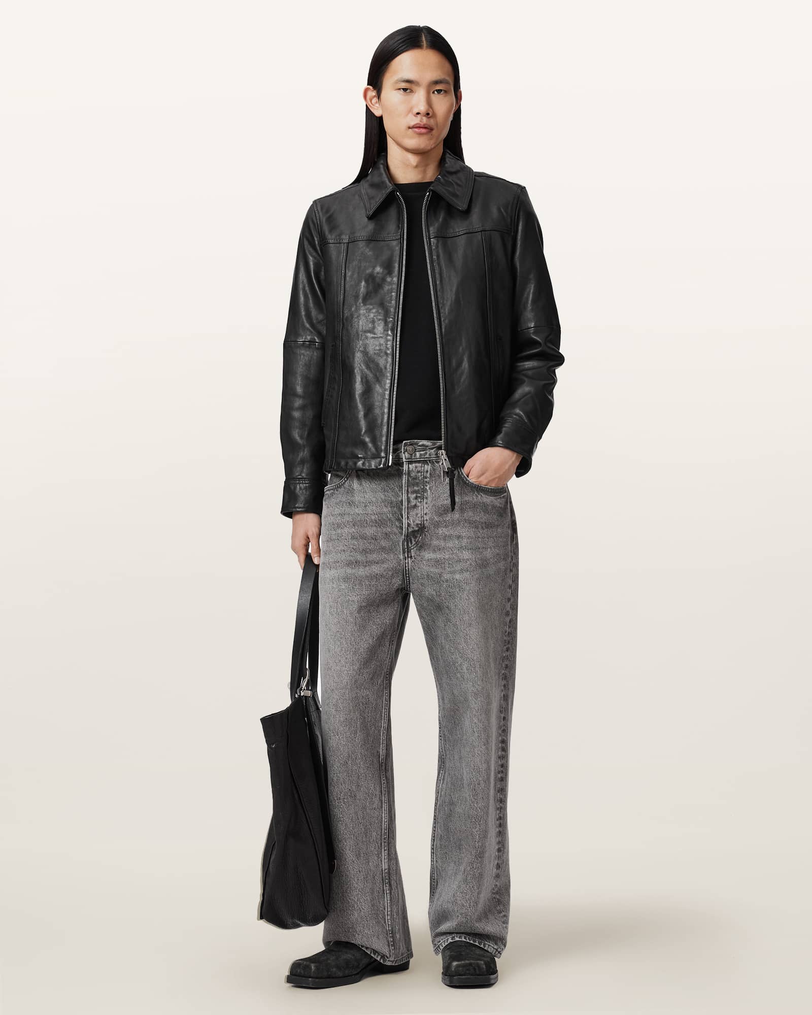 Repurpose Tailored Leather Jacket Black | ALLSAINTS Canada