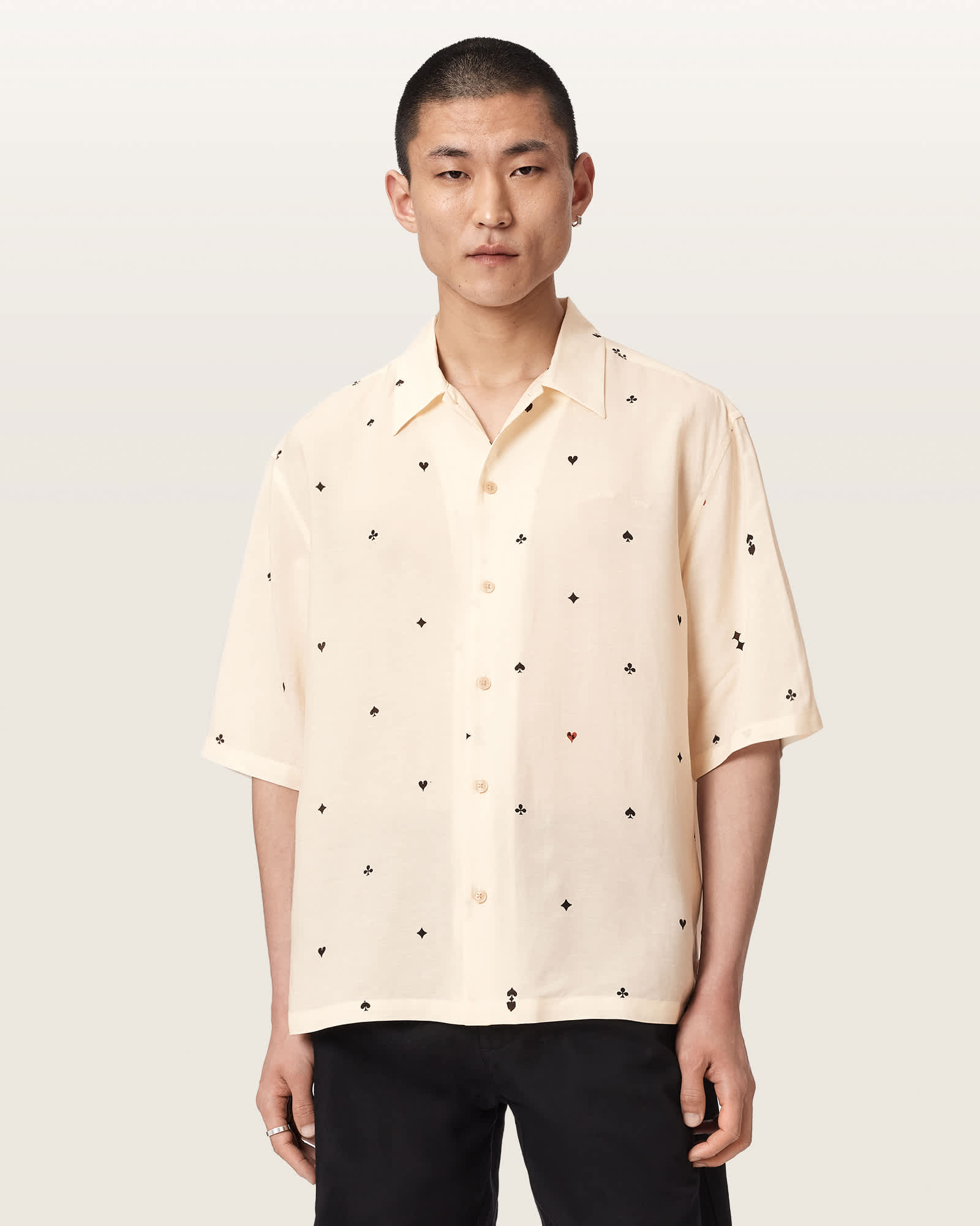 Cardsuit Oversized Linen Blend Shirt Ecru | ALLSAINTS US