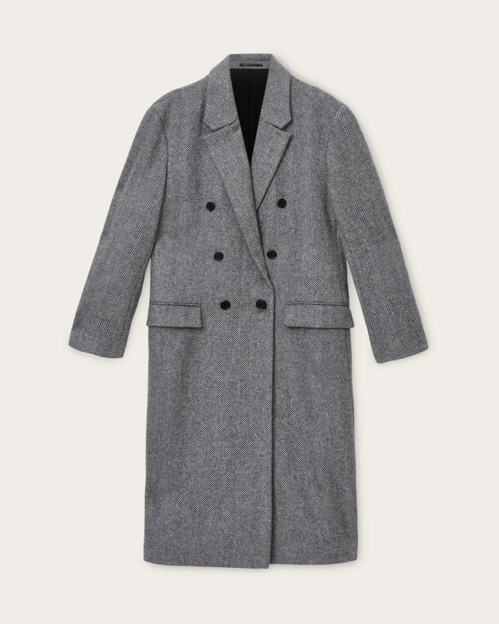 Ezra Oversized Wool Coat Black/White | ALLSAINTS US