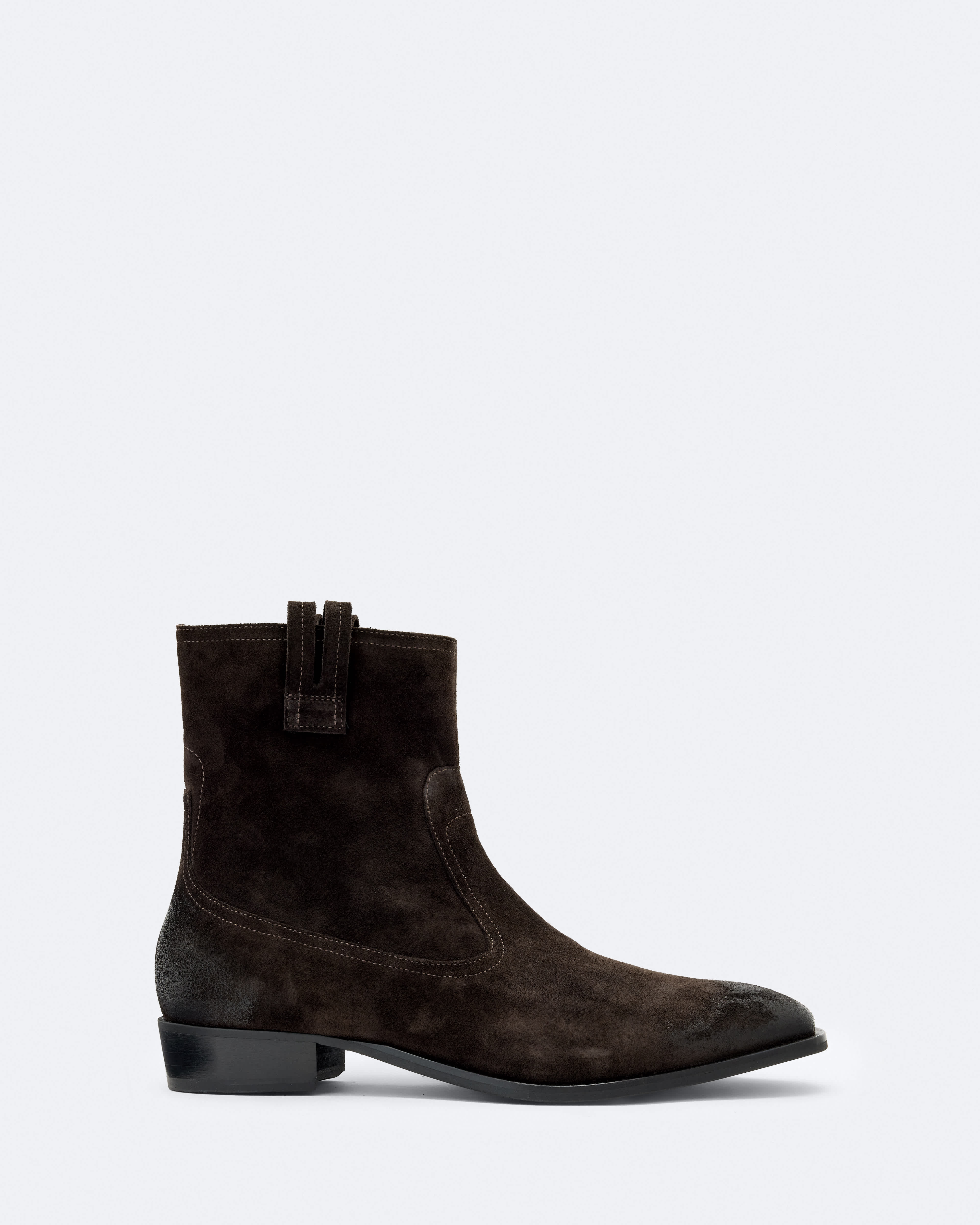 【極美品】OUAT SPACE BOOTS SUEDE size40 Hiro Suede Zip-Up Boots Dark Brown | ALLSAINTS US