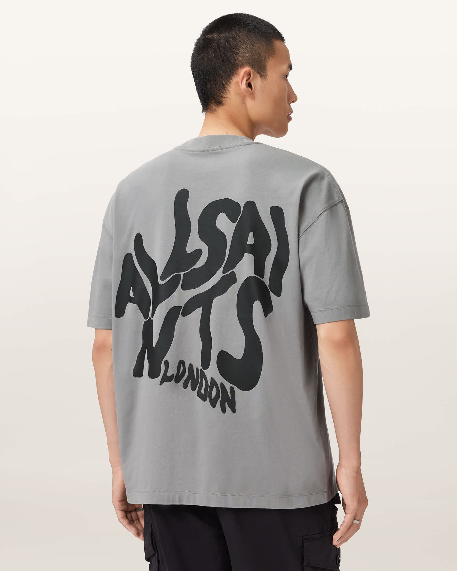 Orlando Logo Print Oversized T-Shirt MARCH GREY | ALLSAINTS