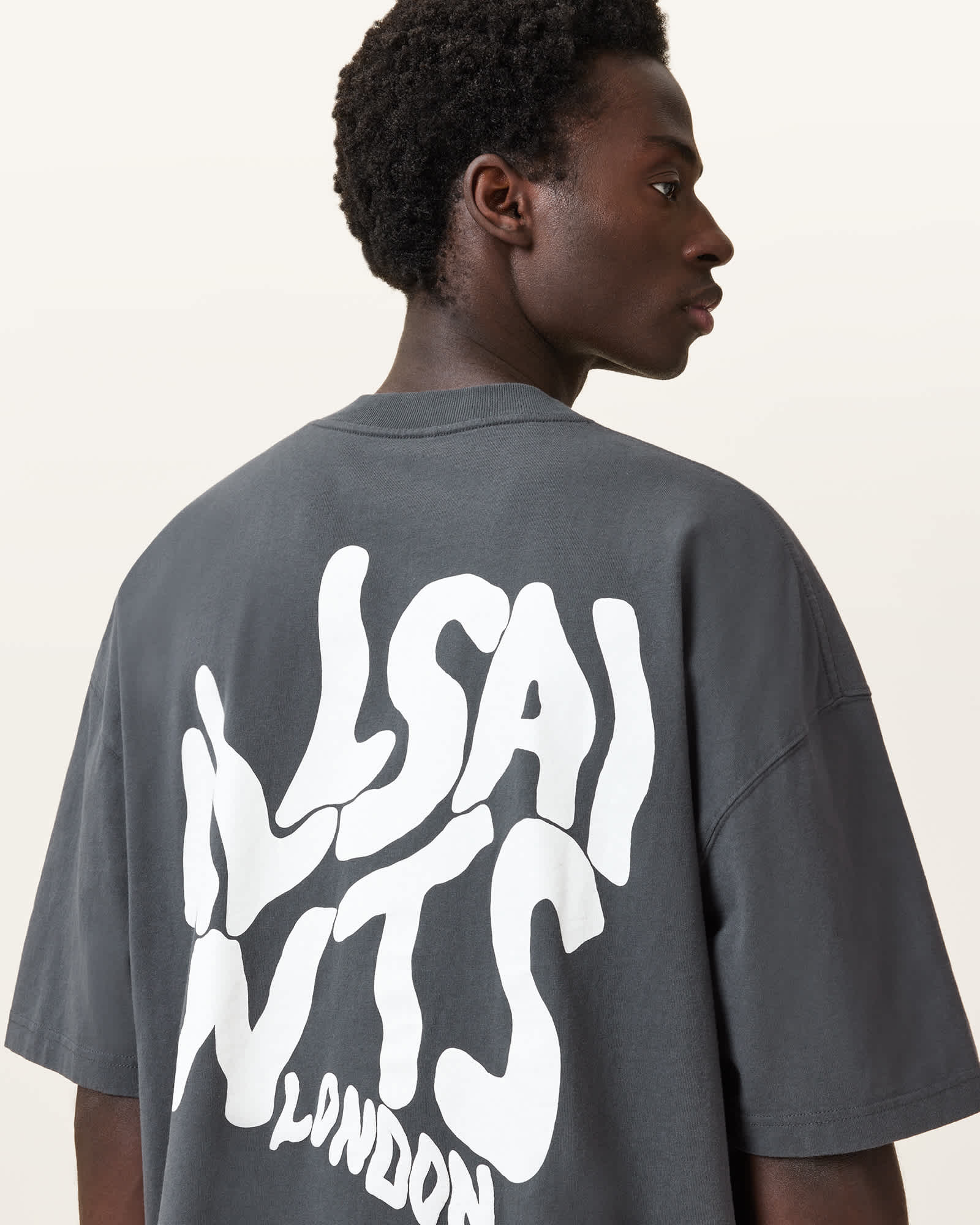 Orlando Logo Print Oversized T-Shirt JACKSON BLUE | ALLSAINTS Canada