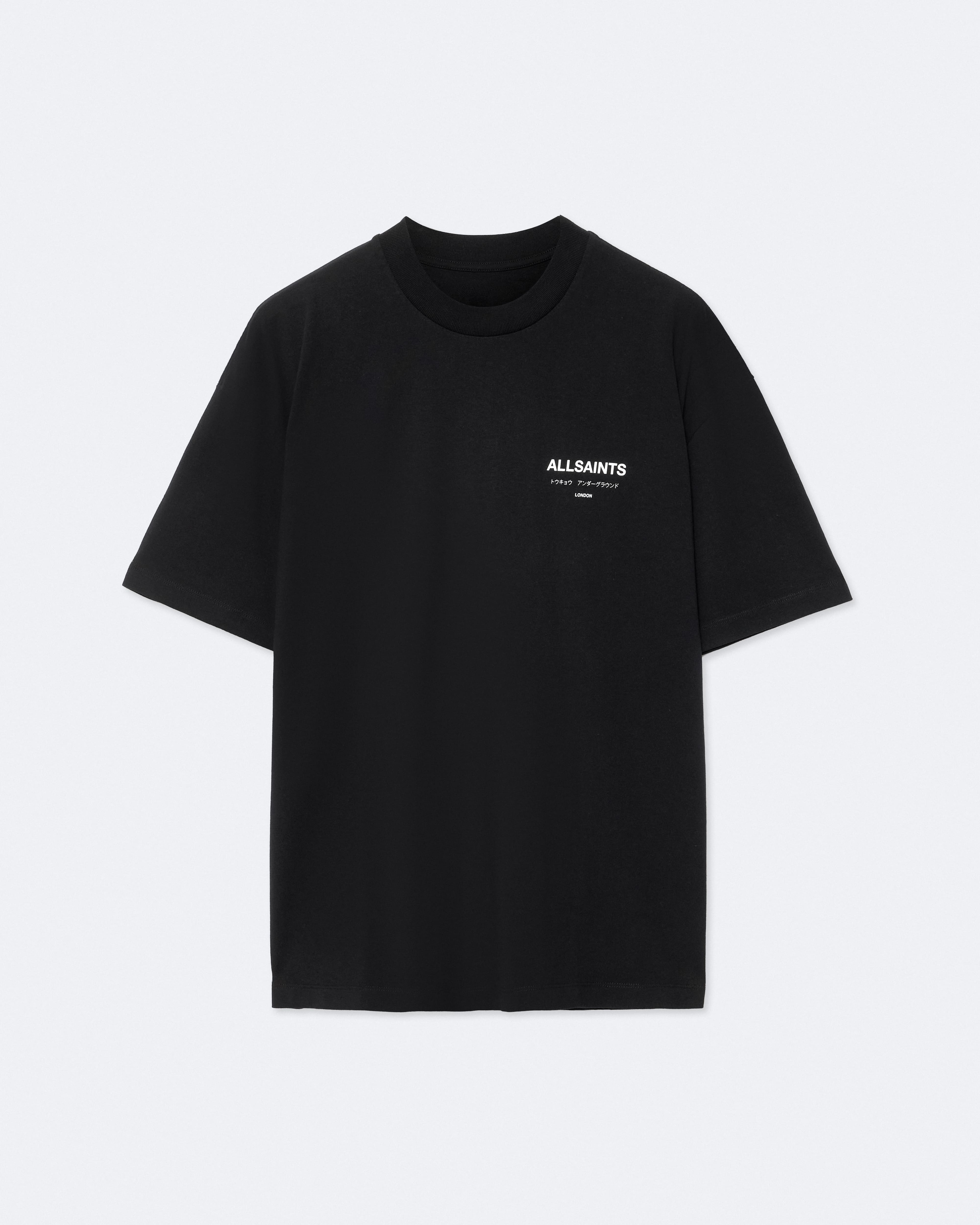 Underground Oversized Cotton T-Shirt Jet Black | ALLSAINTS US
