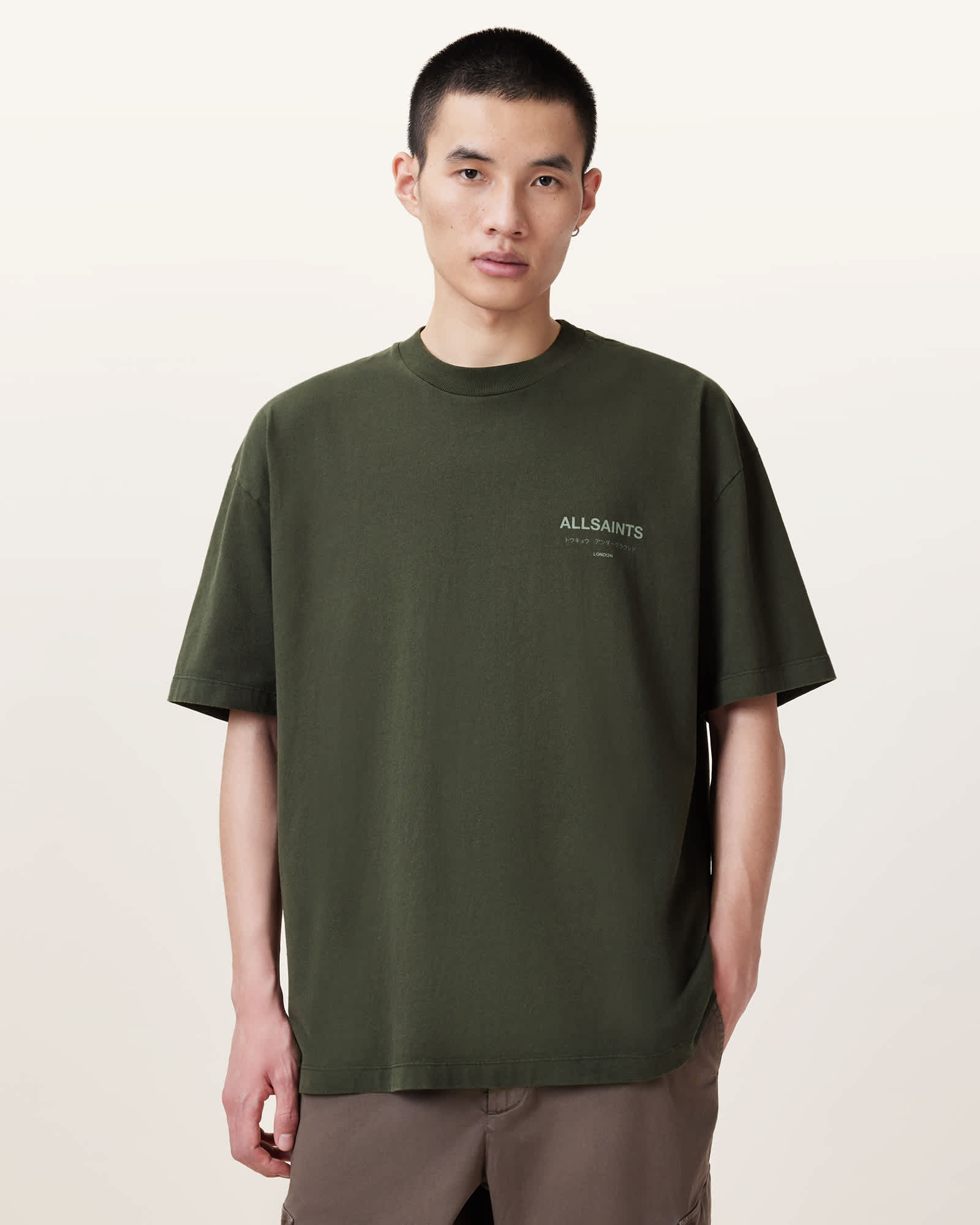 Underground Oversized Crew Neck T-Shirt KOMBU GREEN