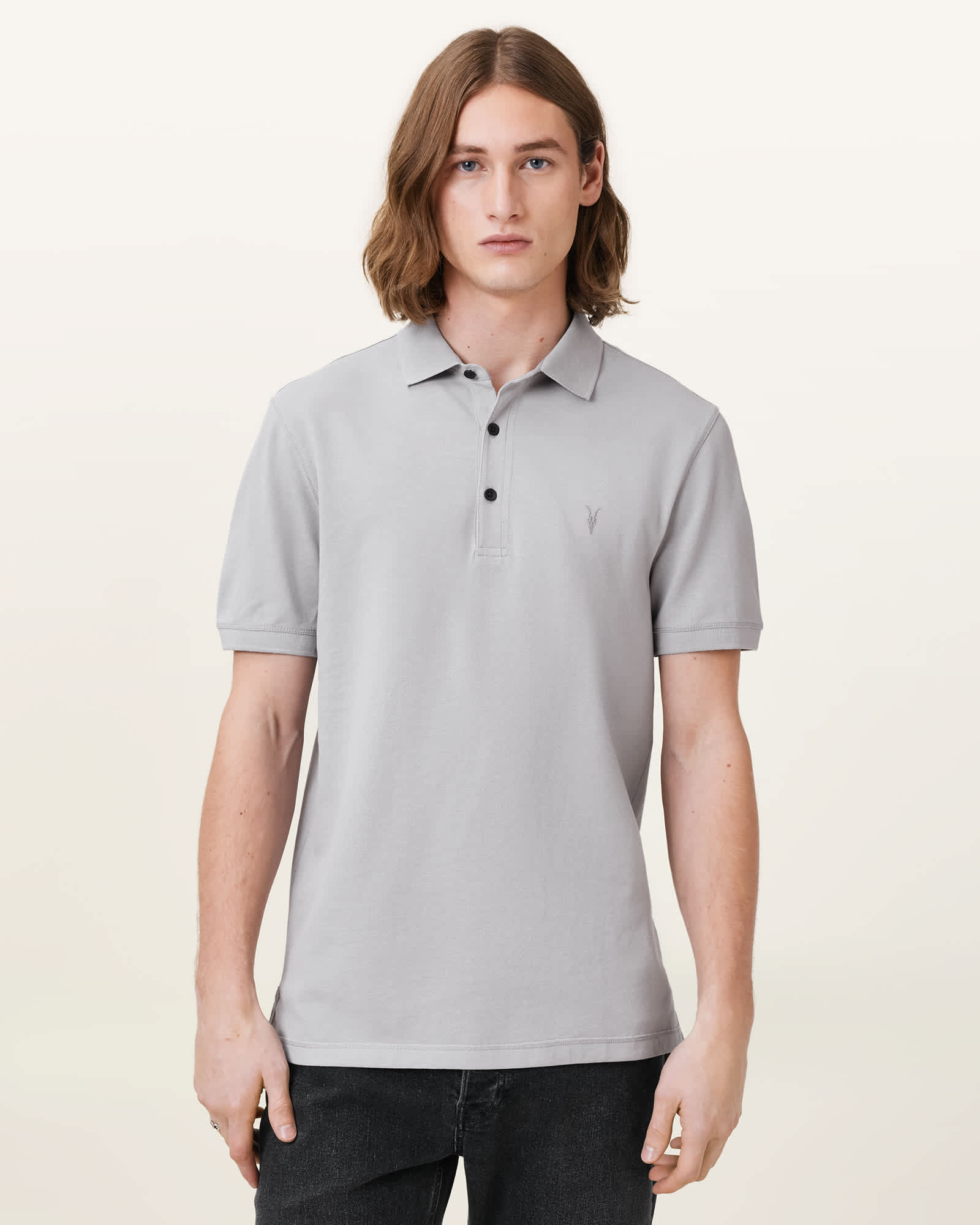 Reform Short Sleeve Polo Shirt MACHINE GREY | ALLSAINTS US