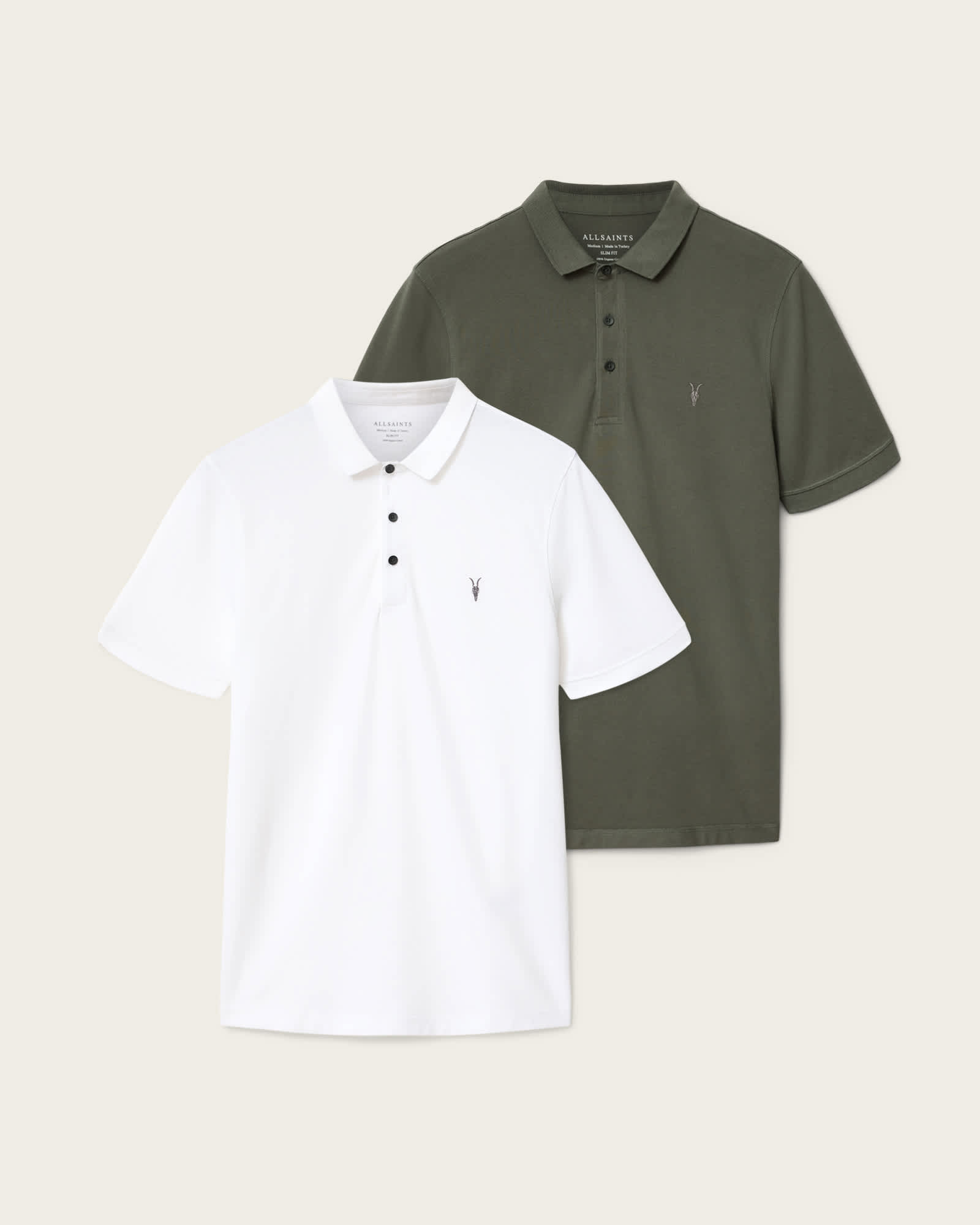 Reform Short Sleeve Polo Shirts 2 Pack WHITE/PITCH GREEN