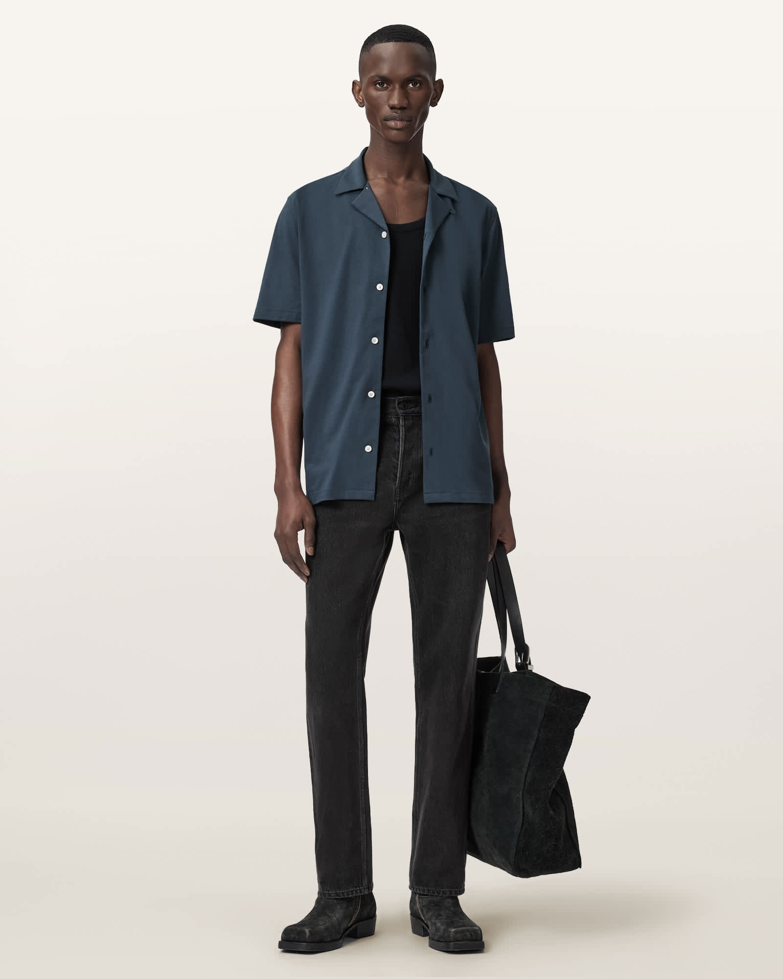Hudson Relaxed Fit Ramskull Shirt MOONSTONE BLUE | ALLSAINTS US