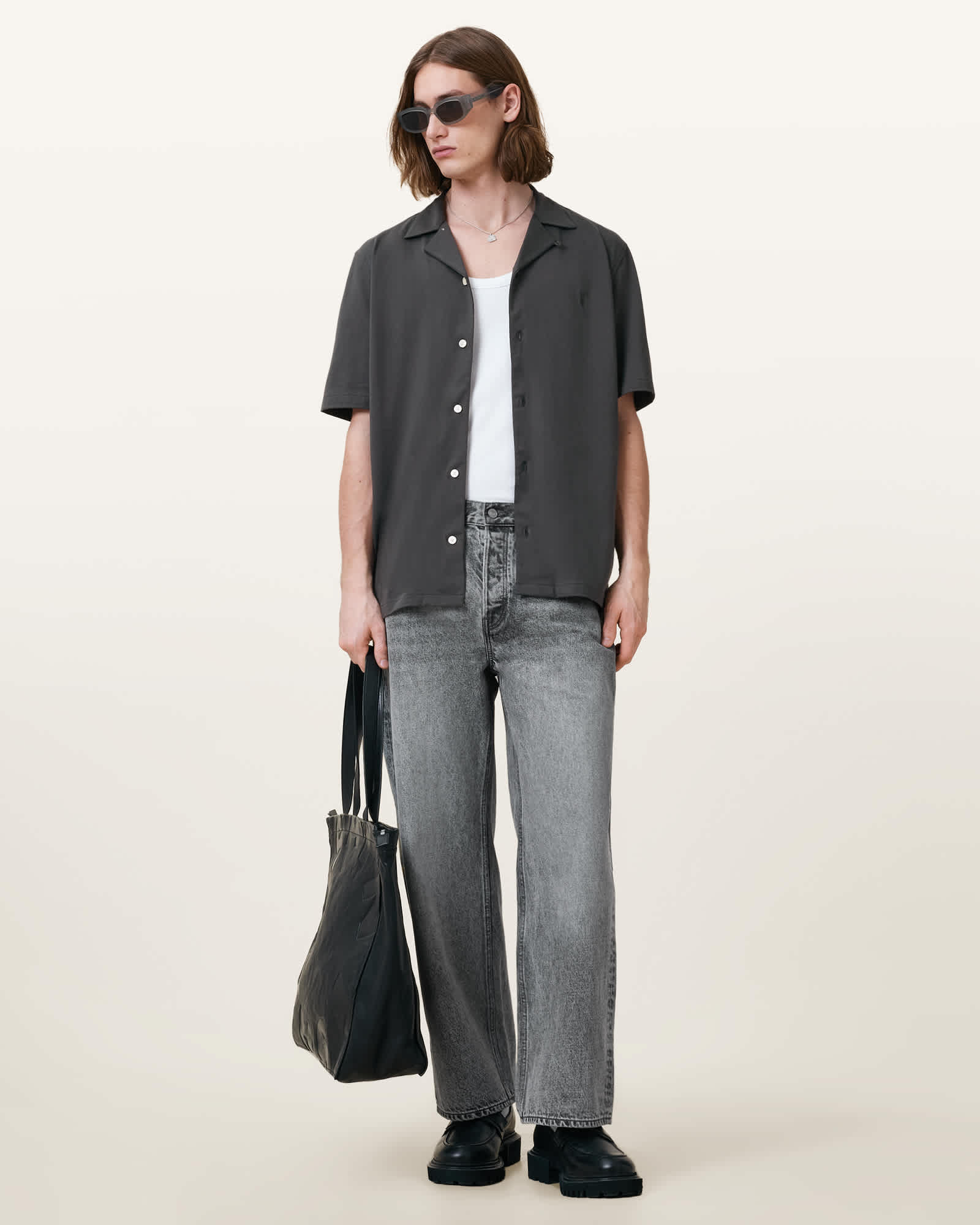 Hudson Relaxed Fit Ramskull Shirt CARTER GREY | ALLSAINTS US