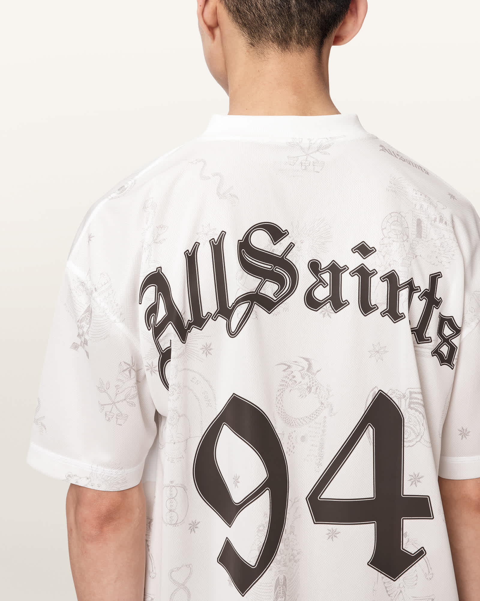 Terra Oversized Short Sleeve Soccer Shirt ASHEN WHITE | ALLSAINTS US