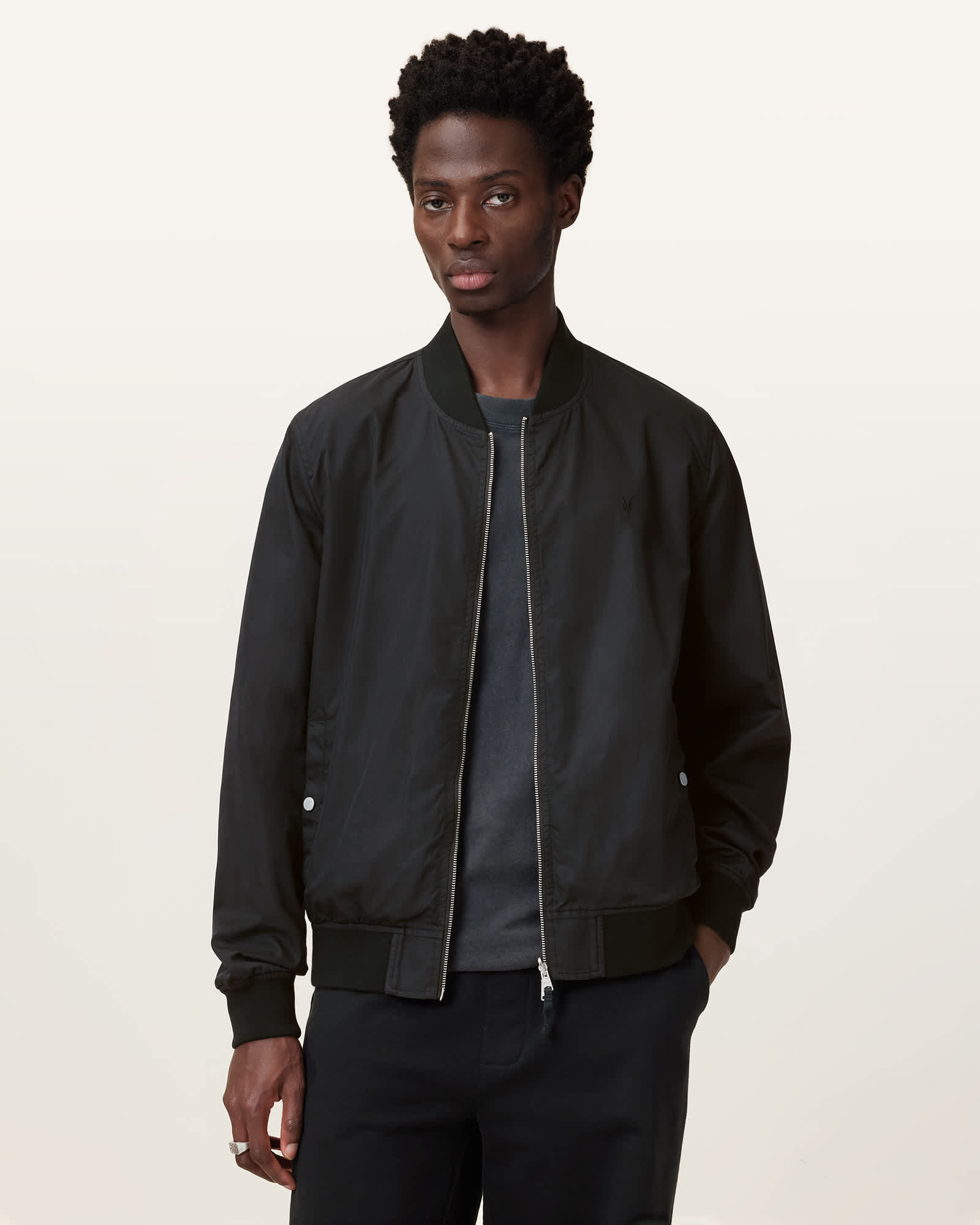Bassett Reversible Ramskull Bomber Jacket BLACK/COMMAND BLUE