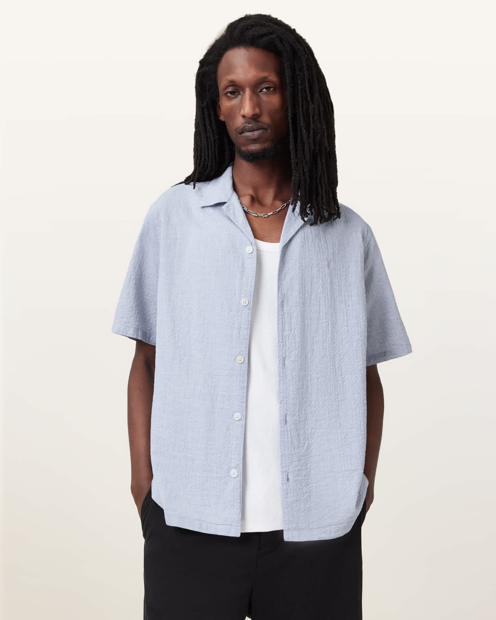 Valmer Relaxed Fit Ramskull Shirt BLUEBERRY BLUE | ALLSAINTS US