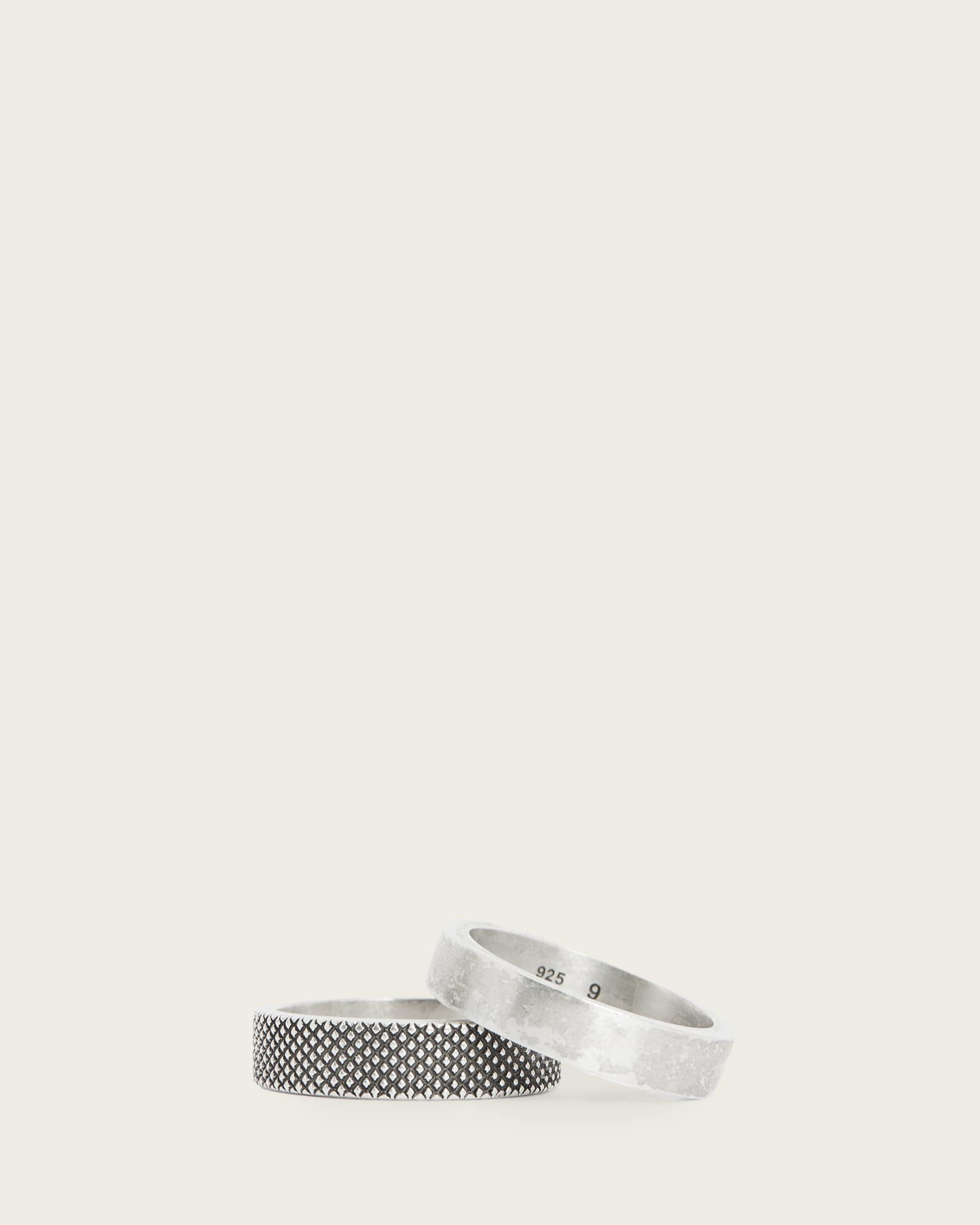 Mars Tex Ring Set WARM SILVER | ALLSAINTS US