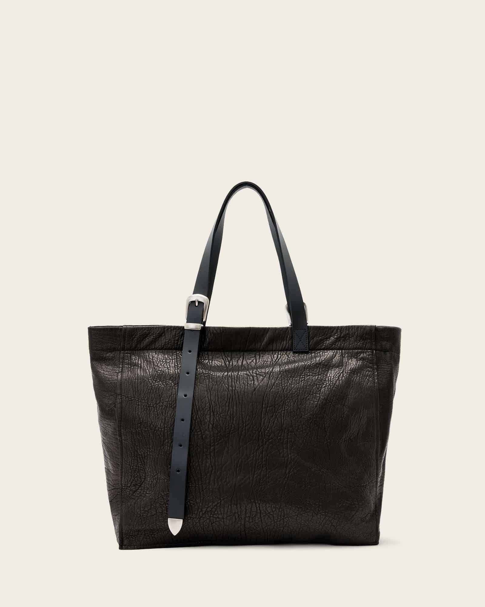 バッグ black leather bag Haven Leather Tote Bag Black | ALLSAINTS US