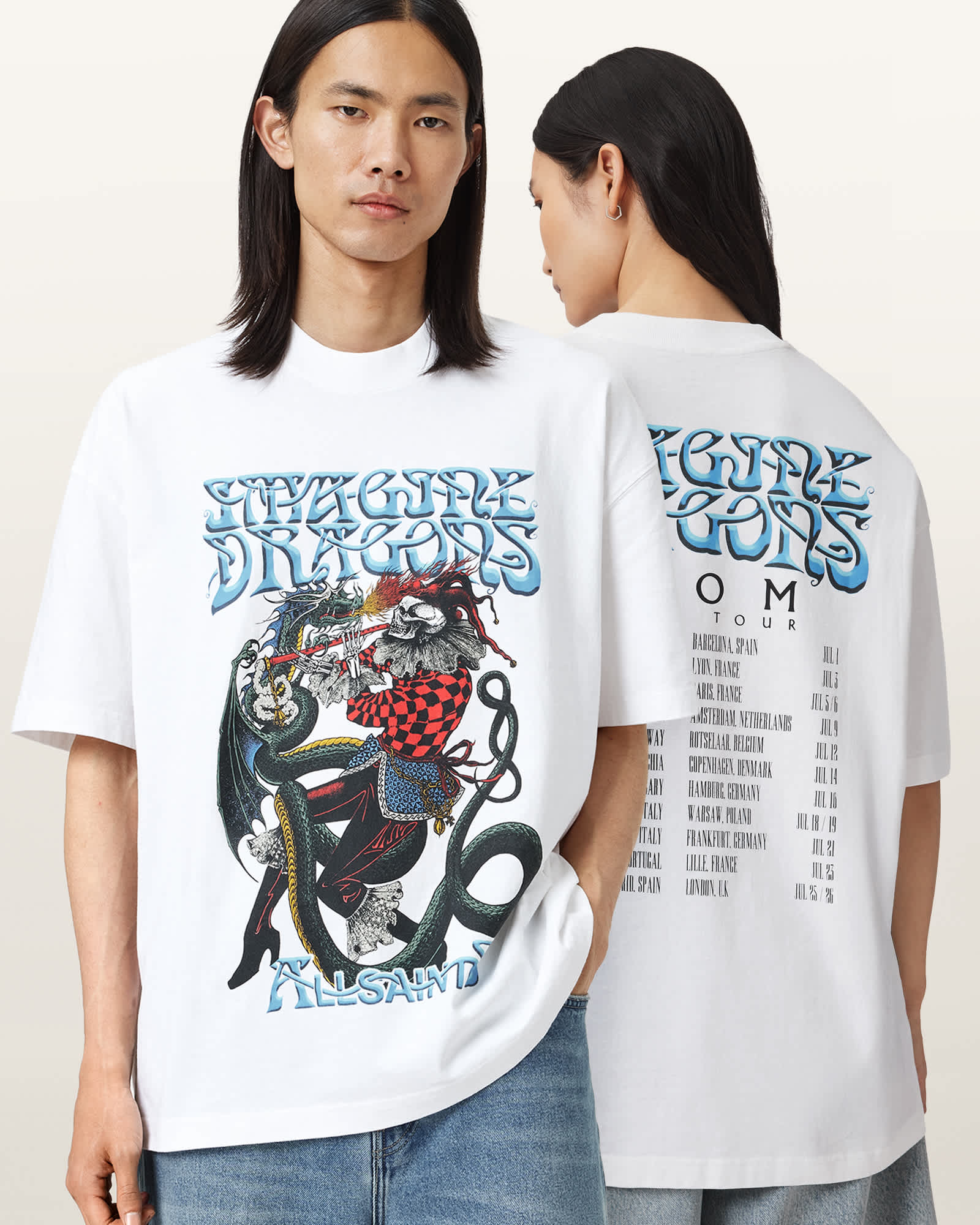 Imagine Dragons Jester T-Shirt Optic White | ALLSAINTS US