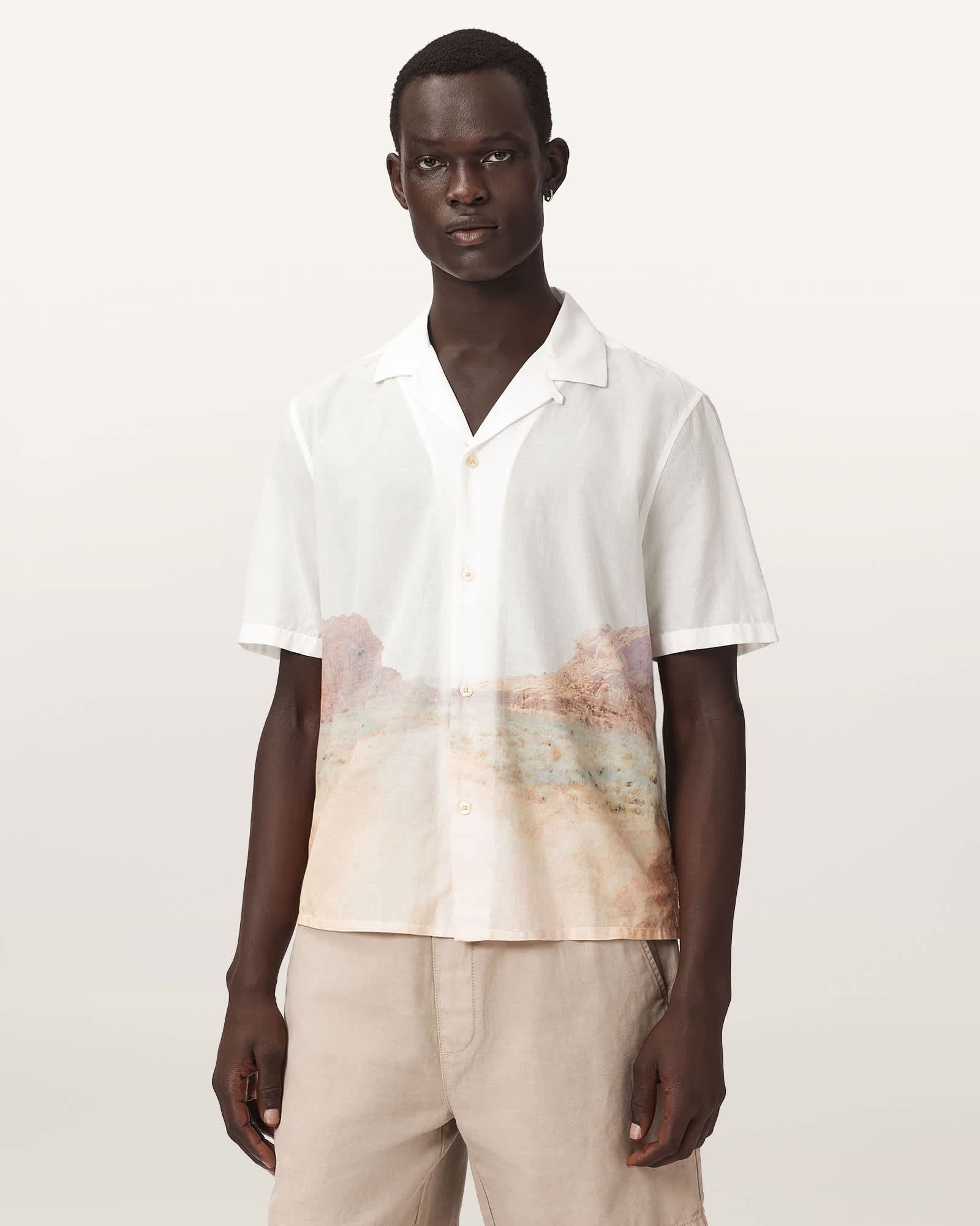 Monument Short Sleeve Boxy Shirt TERN WHITE | ALLSAINTS US