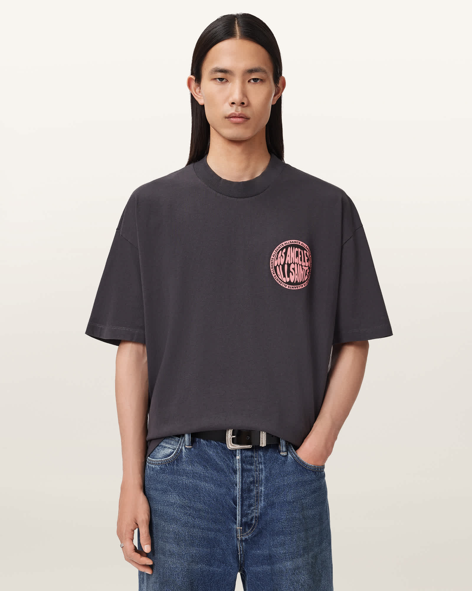 Los Angeles AllSaints T-Shirt Washed Black | ALLSAINTS
