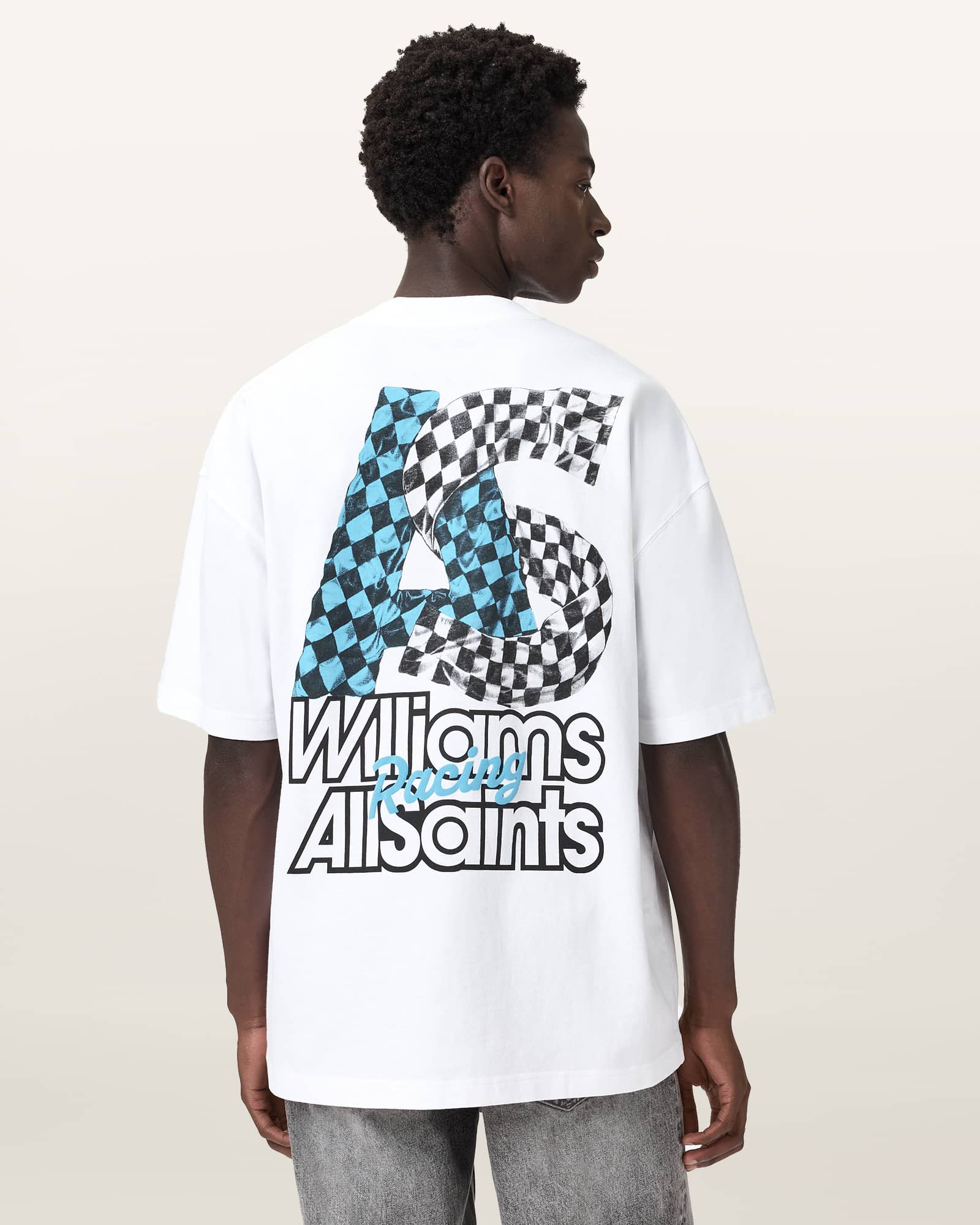 Williams X AllSaints Pole Crew Neck T-Shirt ASHEN WHITE | ALLSAINTS US