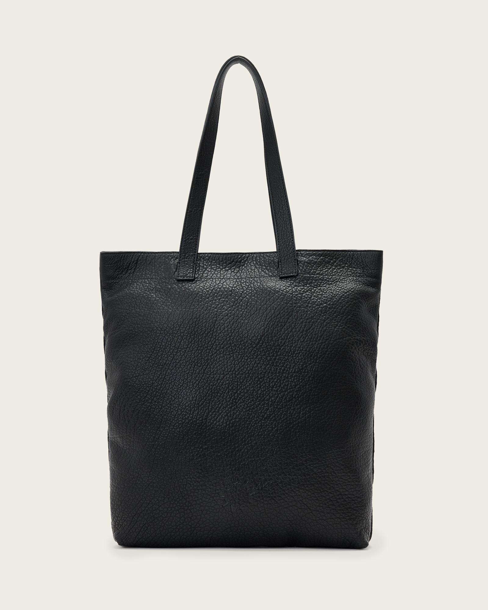 Yuto Leather Tote Bag Black | ALLSAINTS US