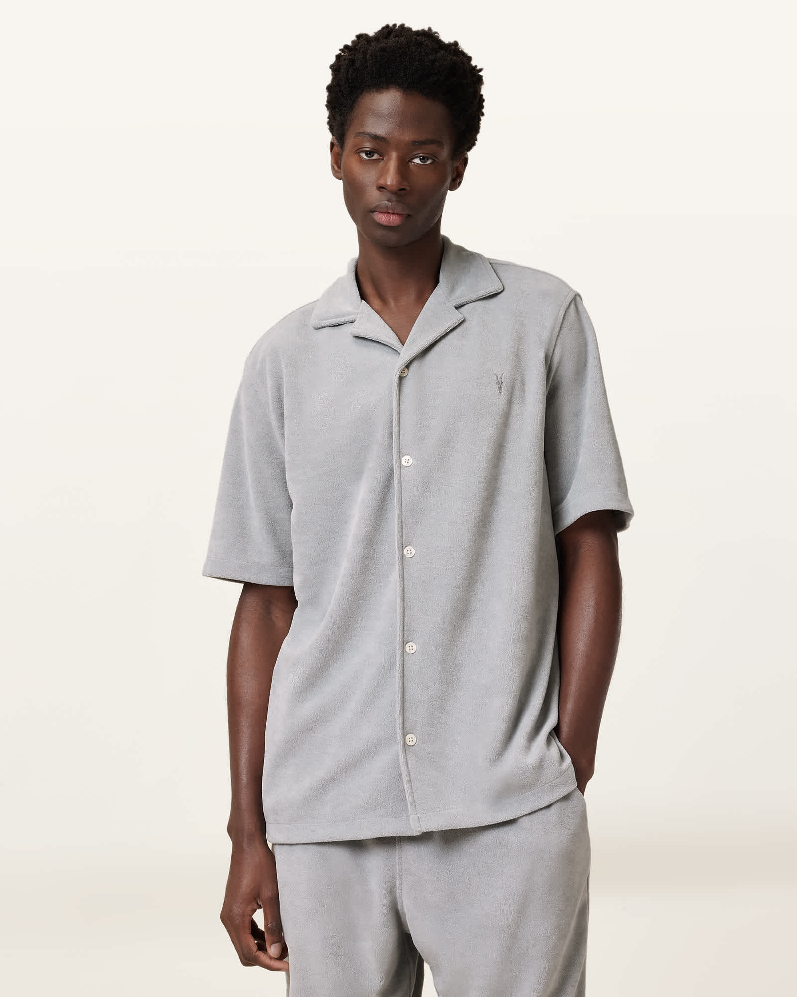 Felix Relaxed Towel Short Sleeve Ramskull Shirt MACHINE GREY Felix Relaxed Towel Short Sleeve Ramskull Shirt MACHINE GREY