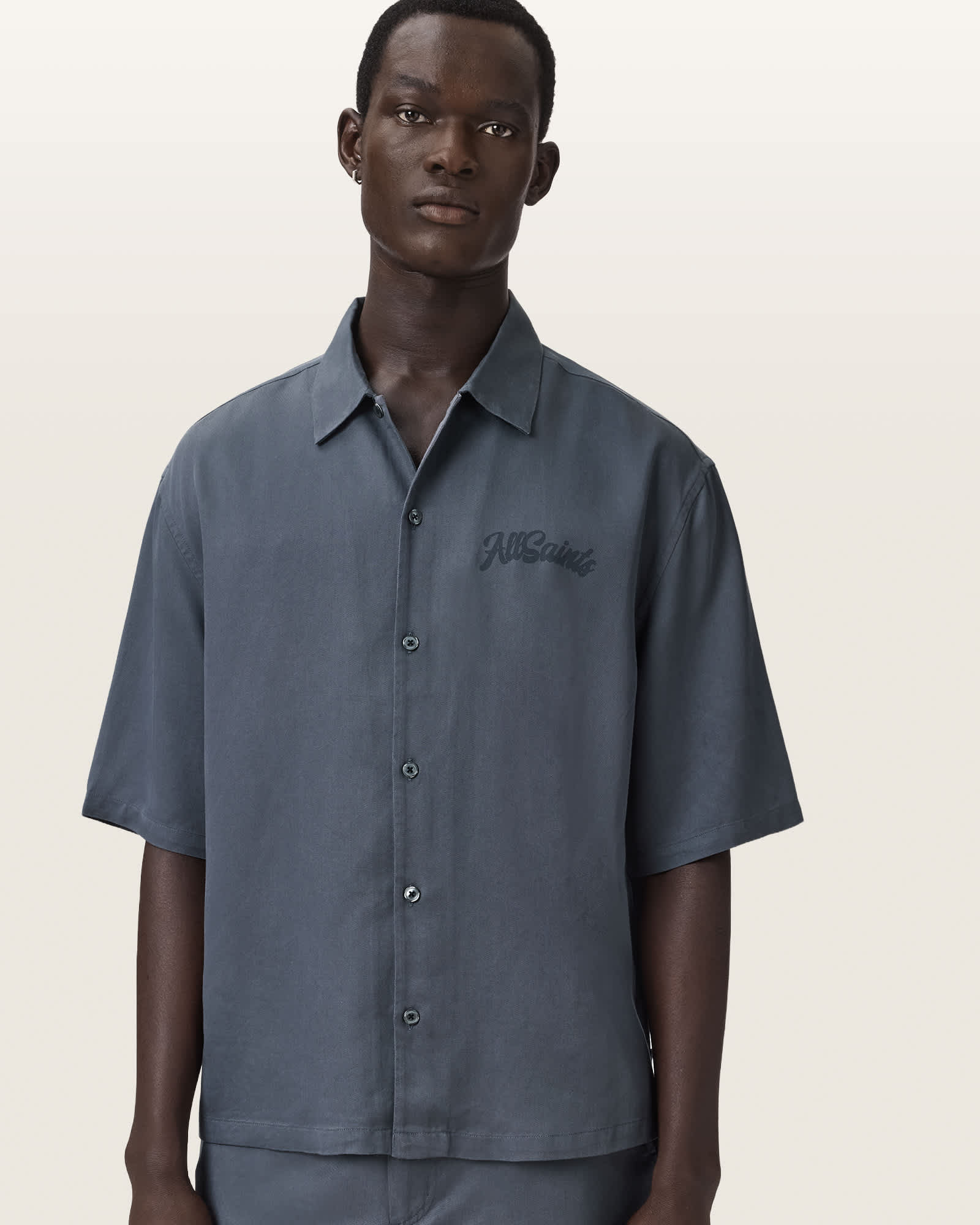 Circe Oversized Short Sleeve Shirt MOONSTONE BLUE | ALLSAINTS