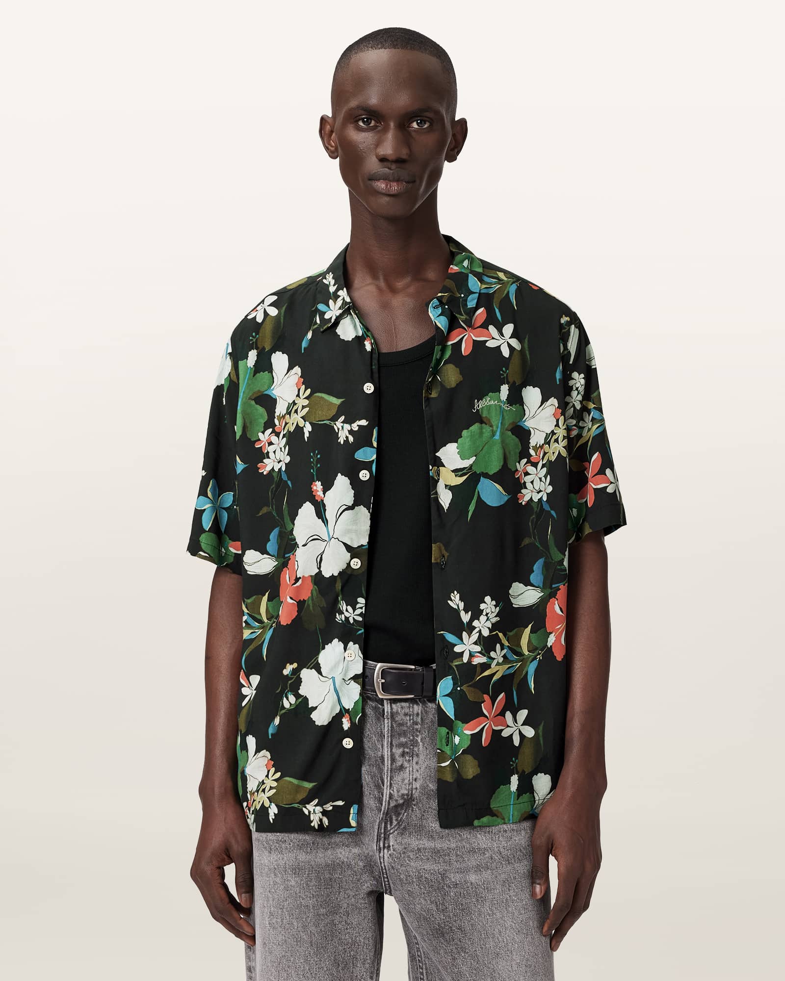 Koh Chang Oversized Shirt Jet Black | ALLSAINTS US