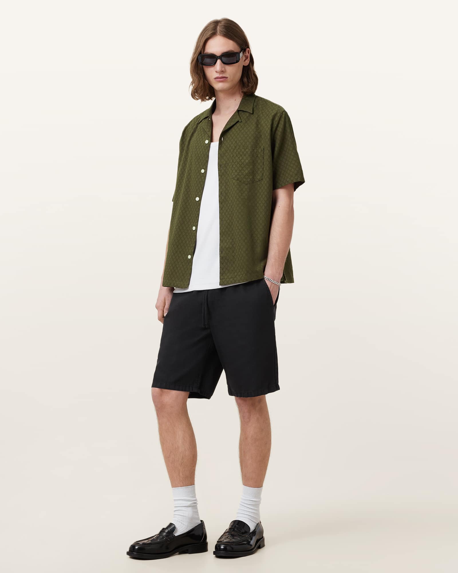 若者に人気のブランド Kylo Short US ALLSAINTS | GREEN KELP Shirt Sleeve ウェア・シャツ