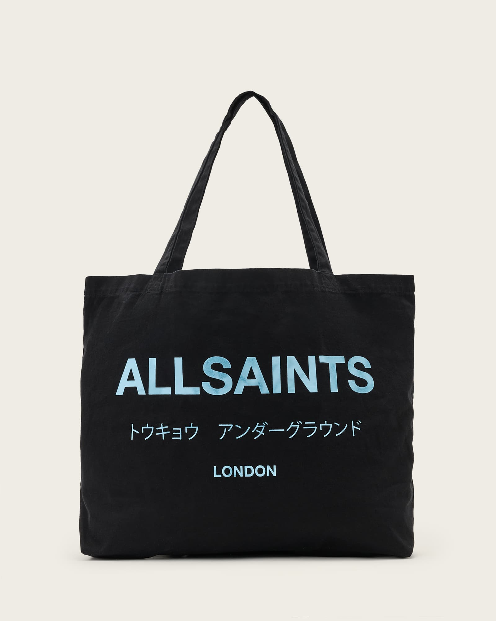 Underground Logo Printed Tote Bag JET BLACK/BLUE | ALLSAINTS US