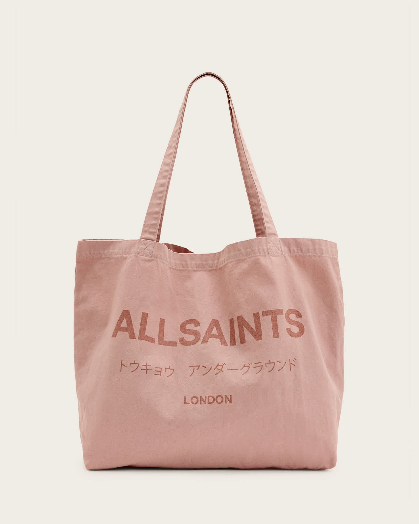 Underground Logo Printed Tote Bag BRAMBLE PINK | ALLSAINTS US Underground Logo Printed Tote Bag BRAMBLE PINK | ALLSAINTS US