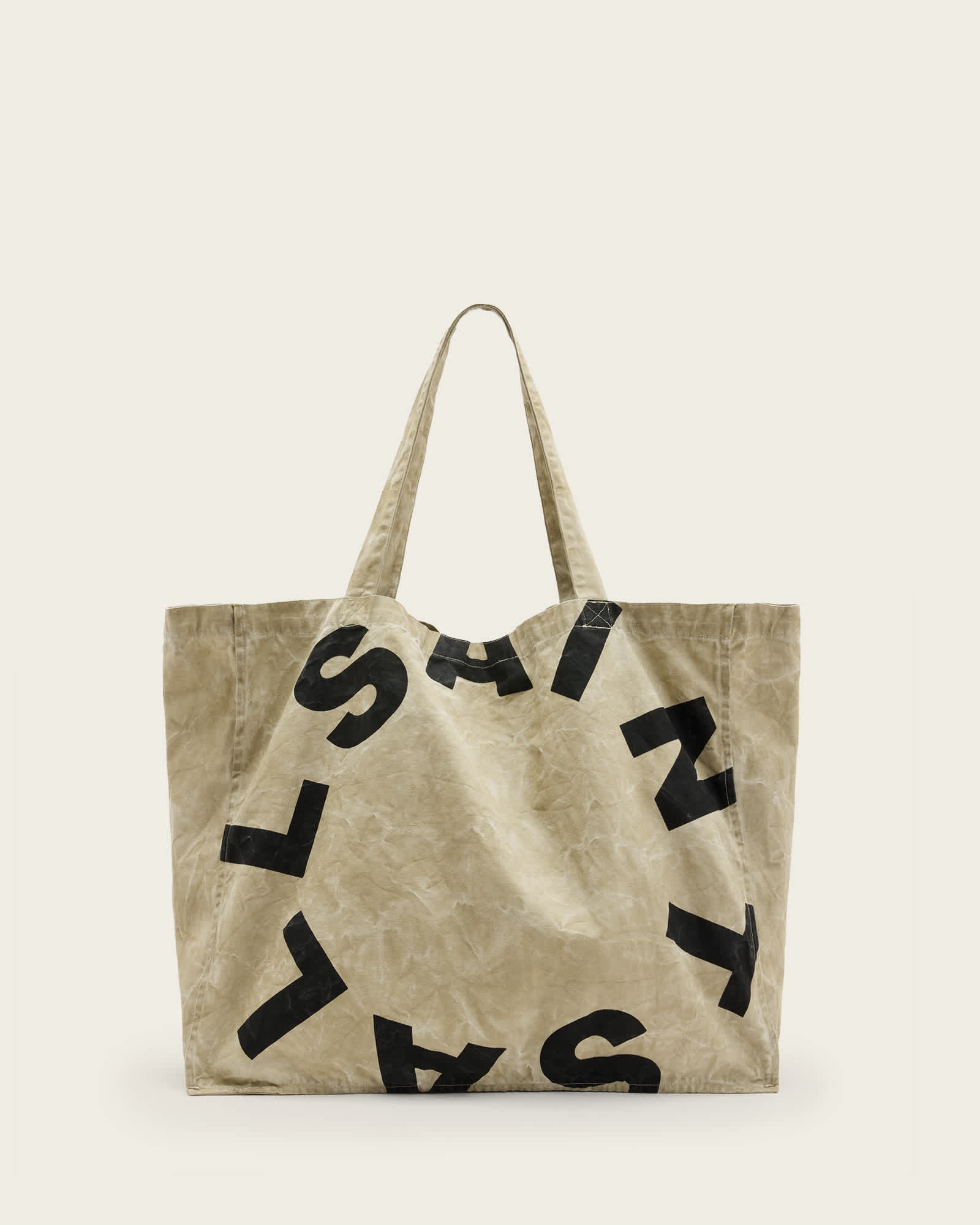 (取寄) オールセインツ メンズ ラージ ティエラ AllSaints men Large Tierra Totebag Stonewash Blue Large Tierra Tote Bag TAUPE/JET BLK | ALLSAINTS