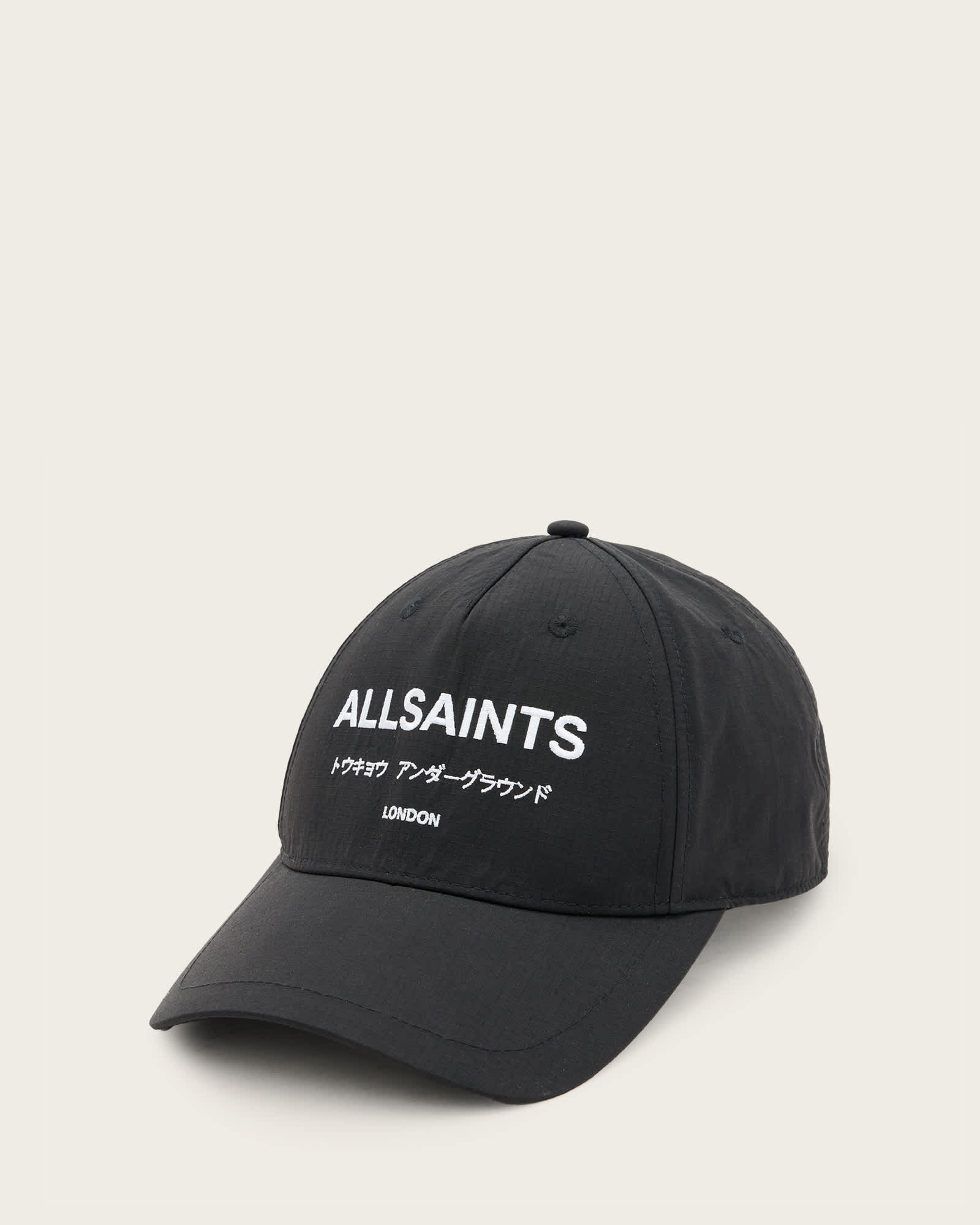 Underground Nylon Logo Baseball Cap Black | ALLSAINTS US Underground Nylon Logo Baseball Cap Black | ALLSAINTS US