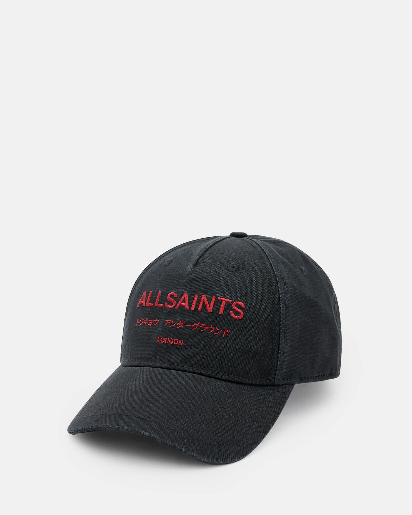 Underground Logo Print Baseball Cap WASHED BLACK/RED | ALLSAINTS