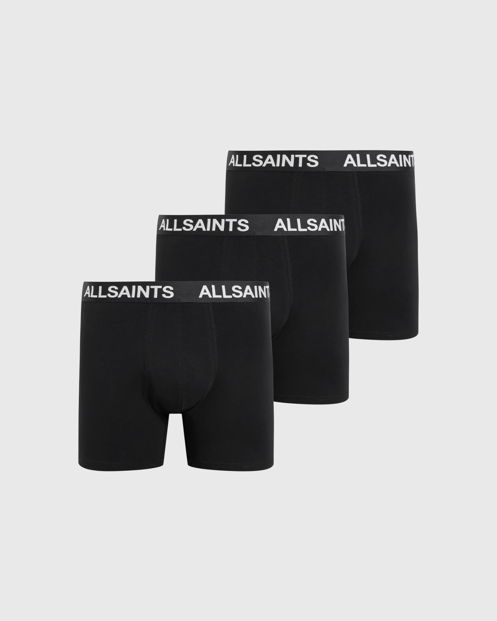 AllSaints Logo Boxer Briefs 3 Pack BLACK/BLACK/BLACK