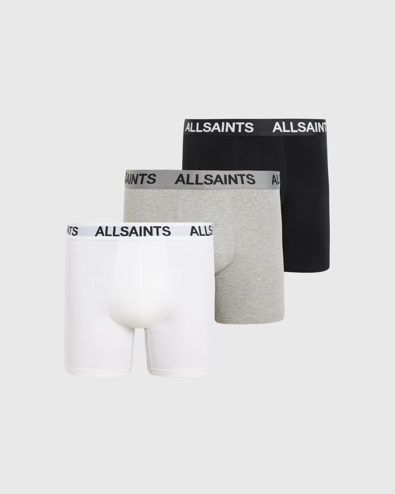 AllSaints Logo Boxer Briefs 3 Pack BLACK/GREY/WHITE