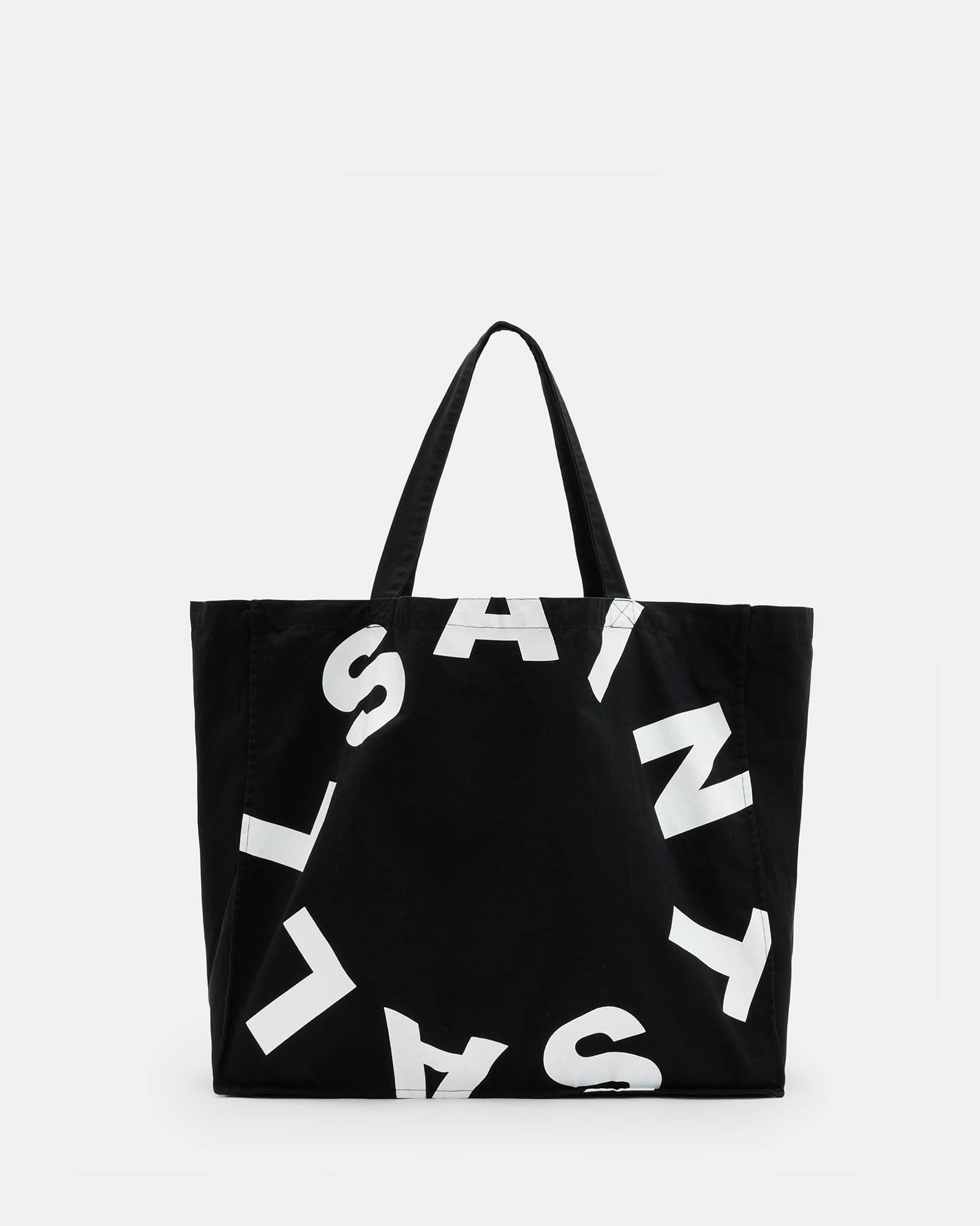 ◆SATUR◆ Logo All Day Canvas Bag Resort Black SA245UAB12BK Orlando Logo Printed Tote Bag Chalk/Black | ALLSAINTS US