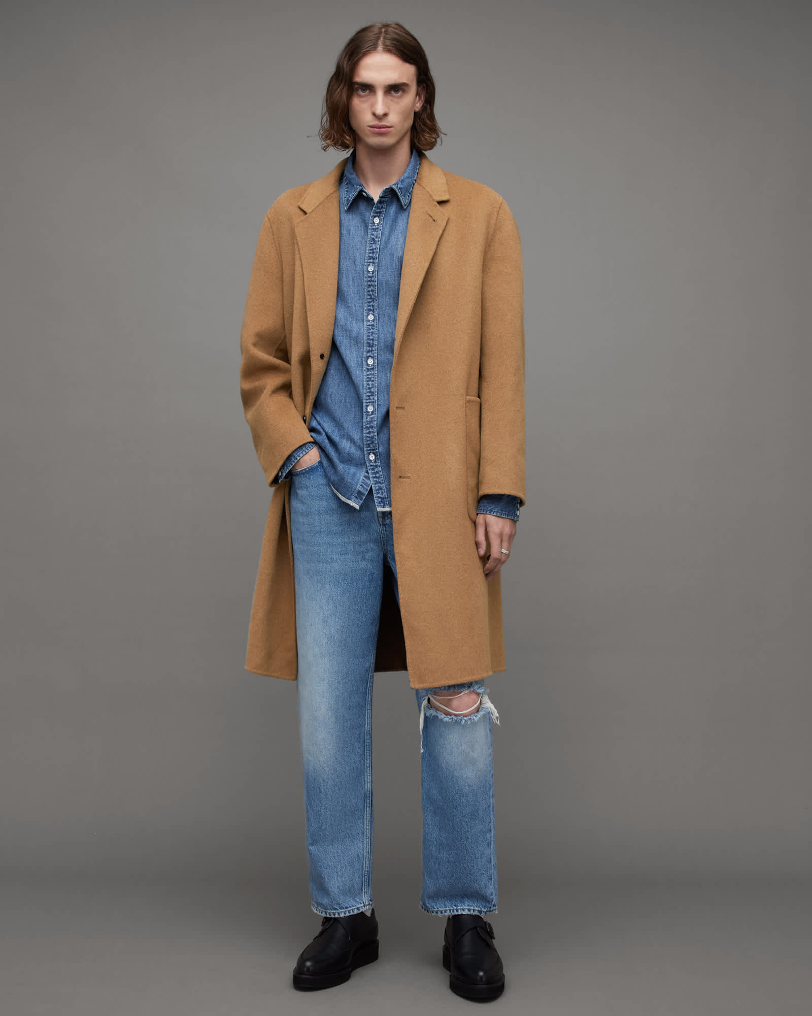 あんずWOOLSILKHERRIGBONE SHORTCOAT 80s Handwoven Cocoon Jacket | One Size - Lucky Vintage