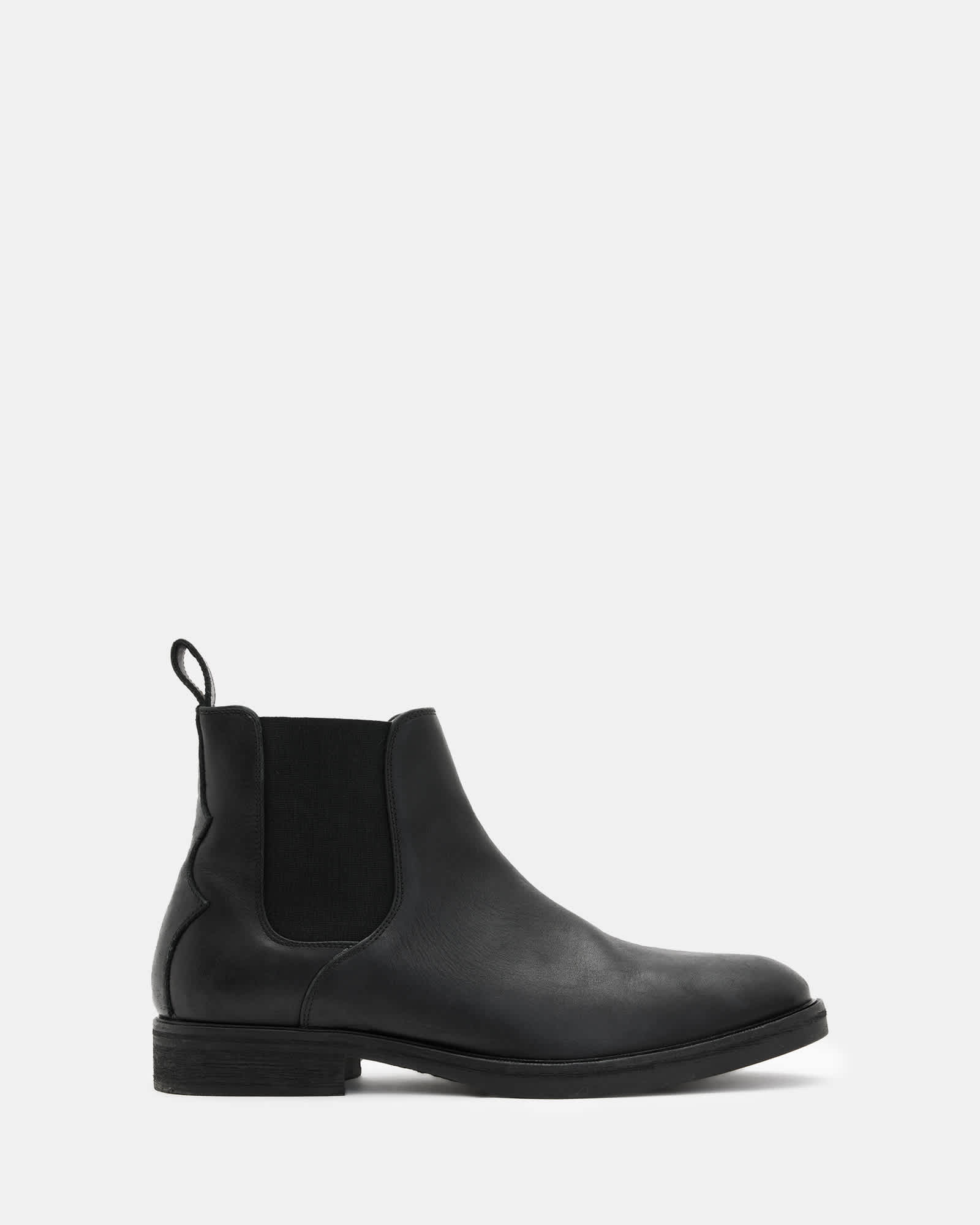 All Saints Creed Leather Chelsea Boot Black Size 10 Mens All Saints Creed Distressed Leather Chelsea Black Leather  main image 3