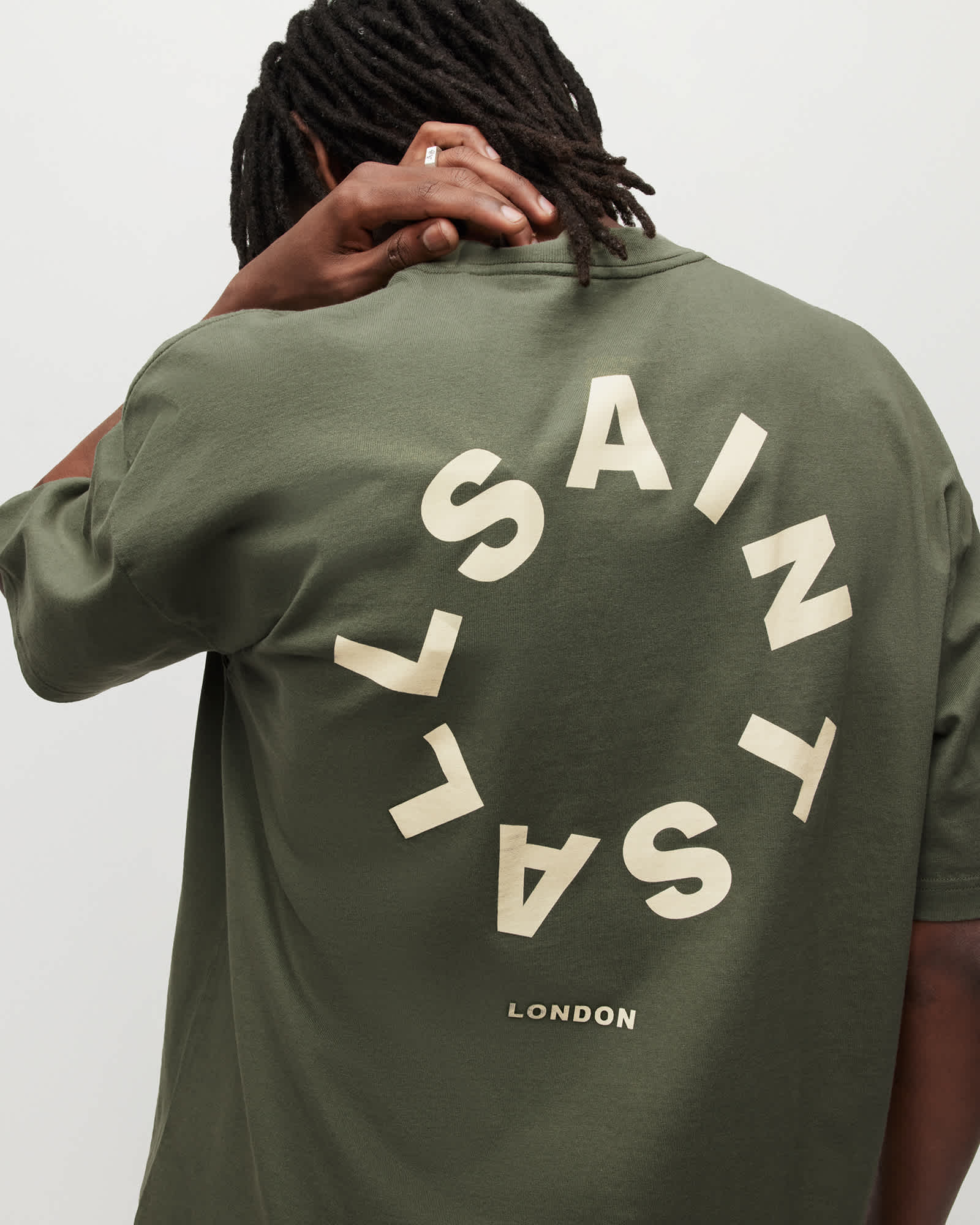 Tierra Oversized Crew Neck Logo T-Shirt LEAF GREEN