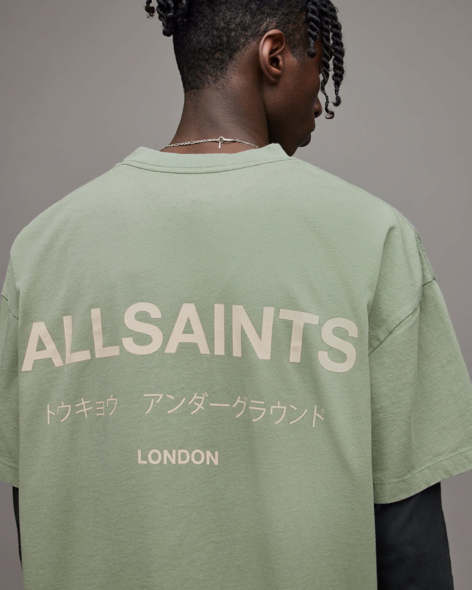 Underground Oversized Crew T-Shirt NATURAL GREEN | ALLSAINTS US