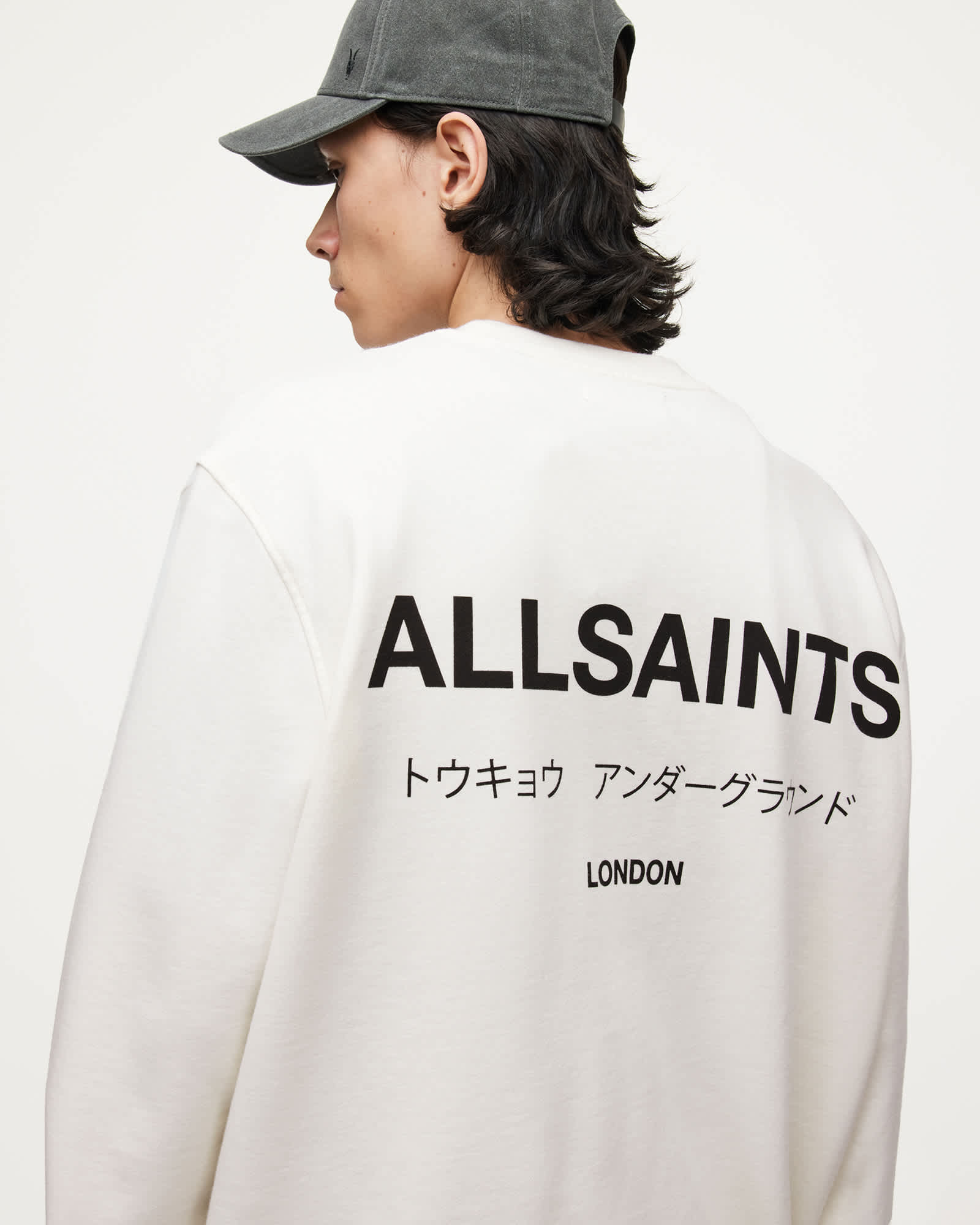 Underground Relaxed Fit Crew Sweatshirt ASHEN WHITE | ALLSAINTS US