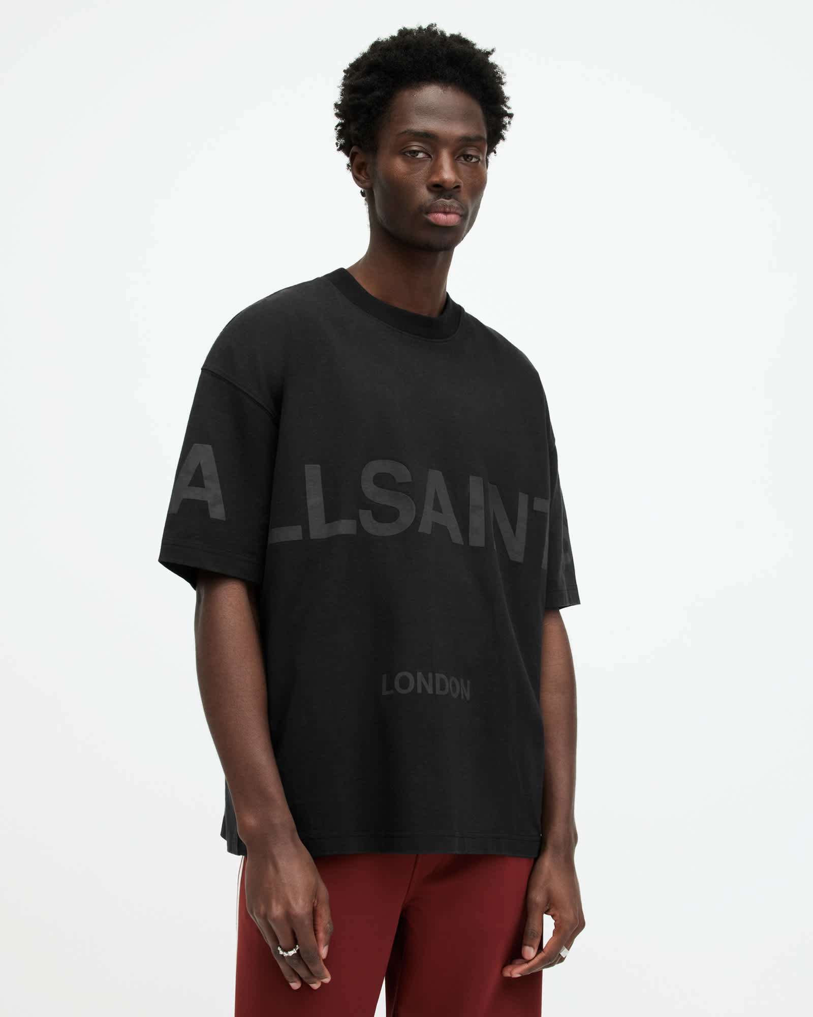 ★ALLSAINTS★ biggie crew Underground Relaxed Fit Crew Neck Sweatshirt Jet Black